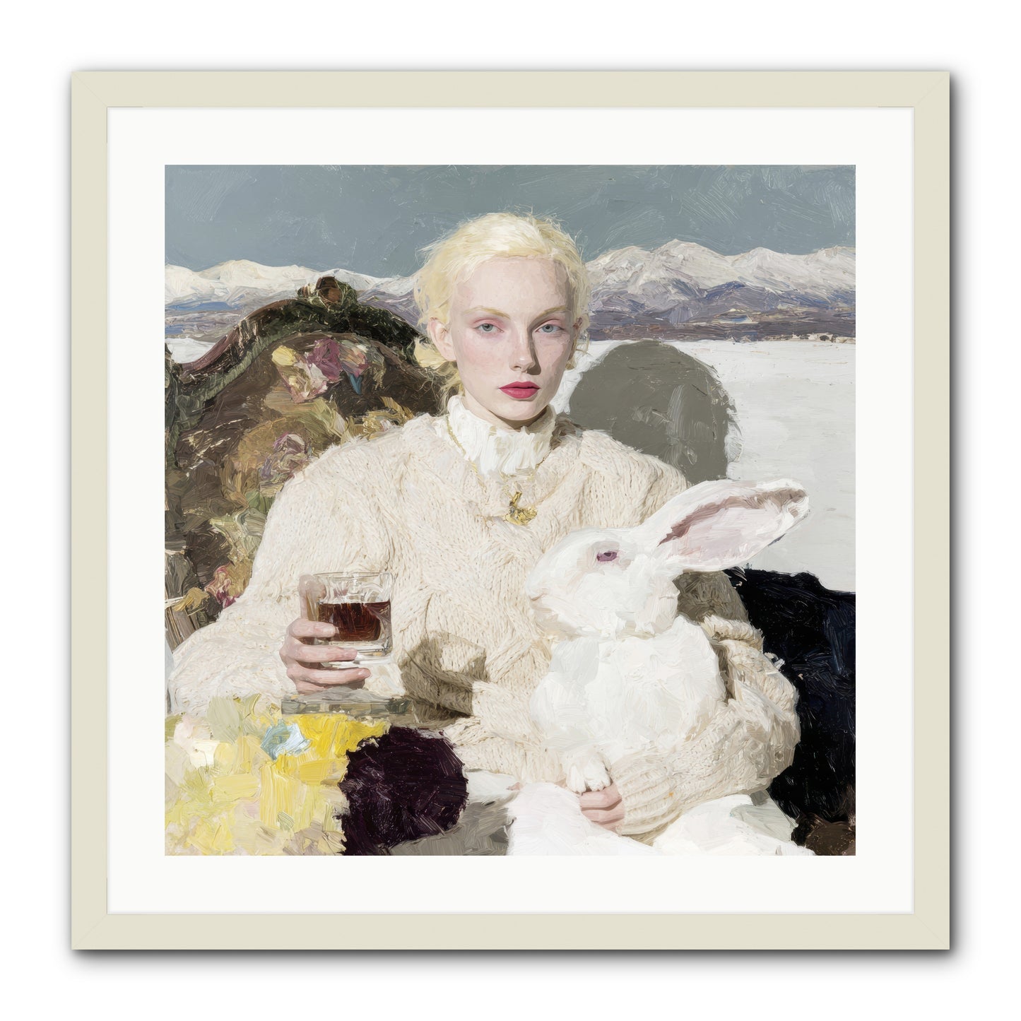 Among the Pearl Dispatches -- Framed Print - White 24x24