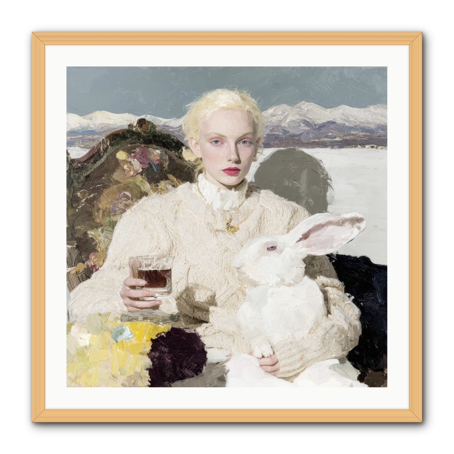 Among the Pearl Dispatches -- Framed Print - Natural 30x30