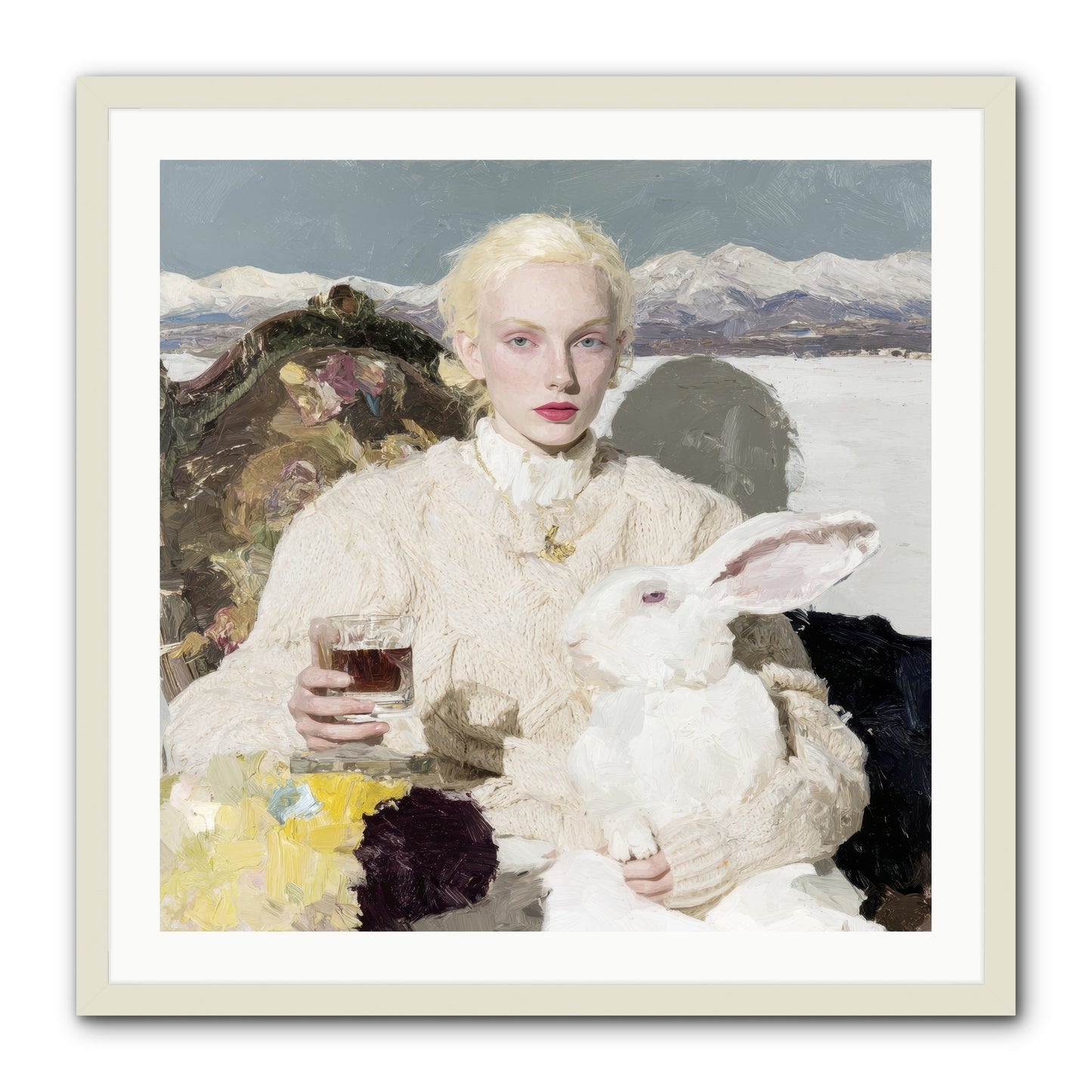 Among the Pearl Dispatches -- Framed Print - White 30x30