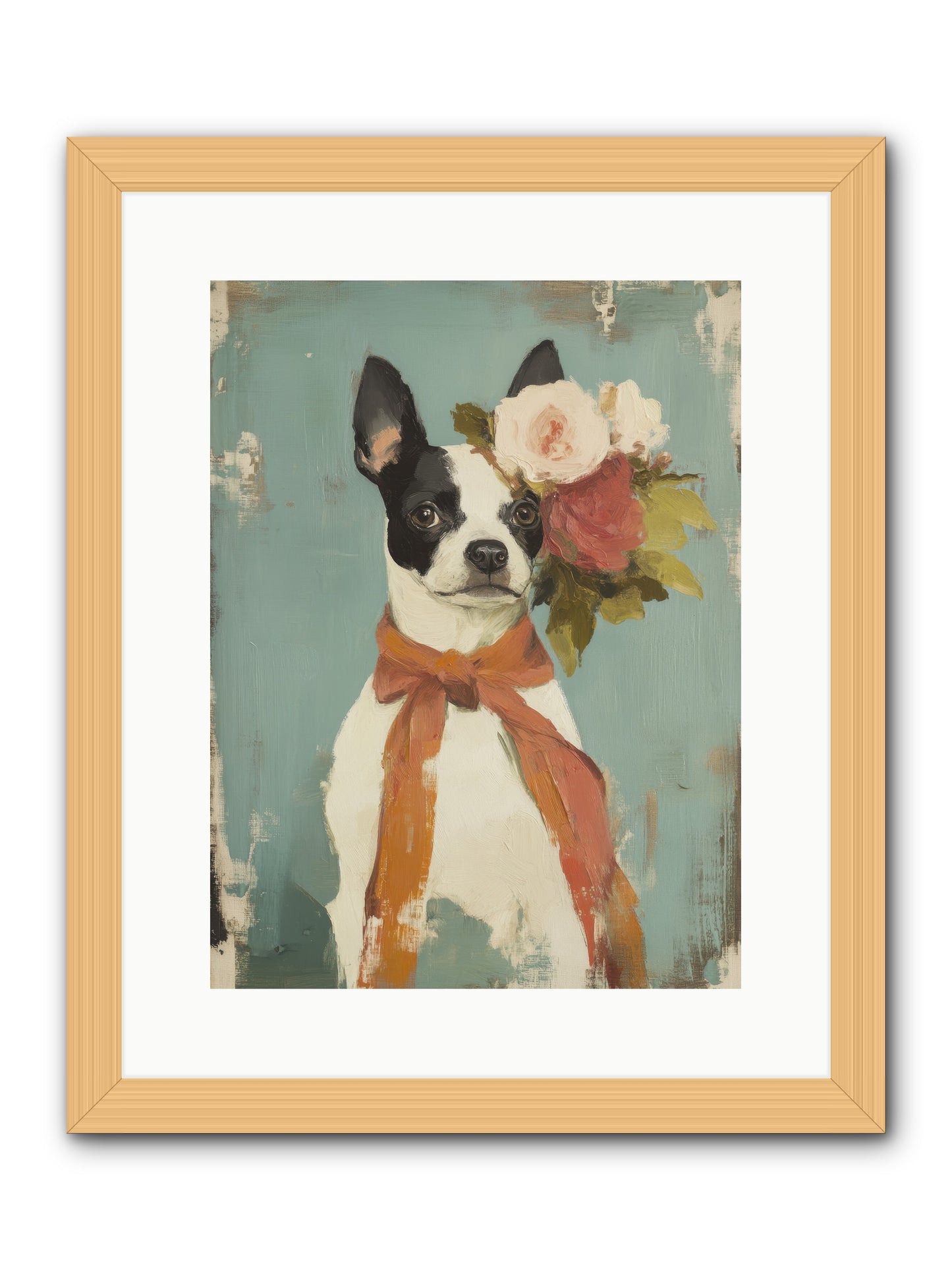 Among the Roses -- Framed Print - Natural 12x16