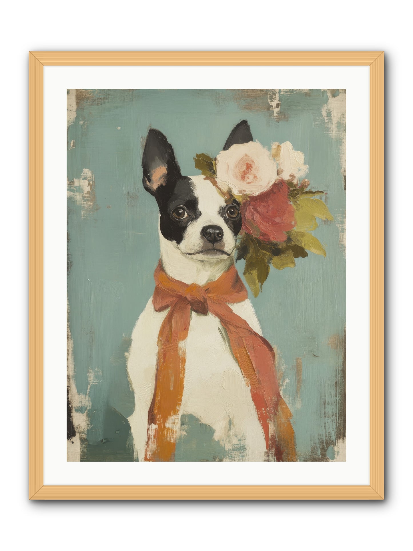 Among the Roses -- Framed Print - Natural 24x32