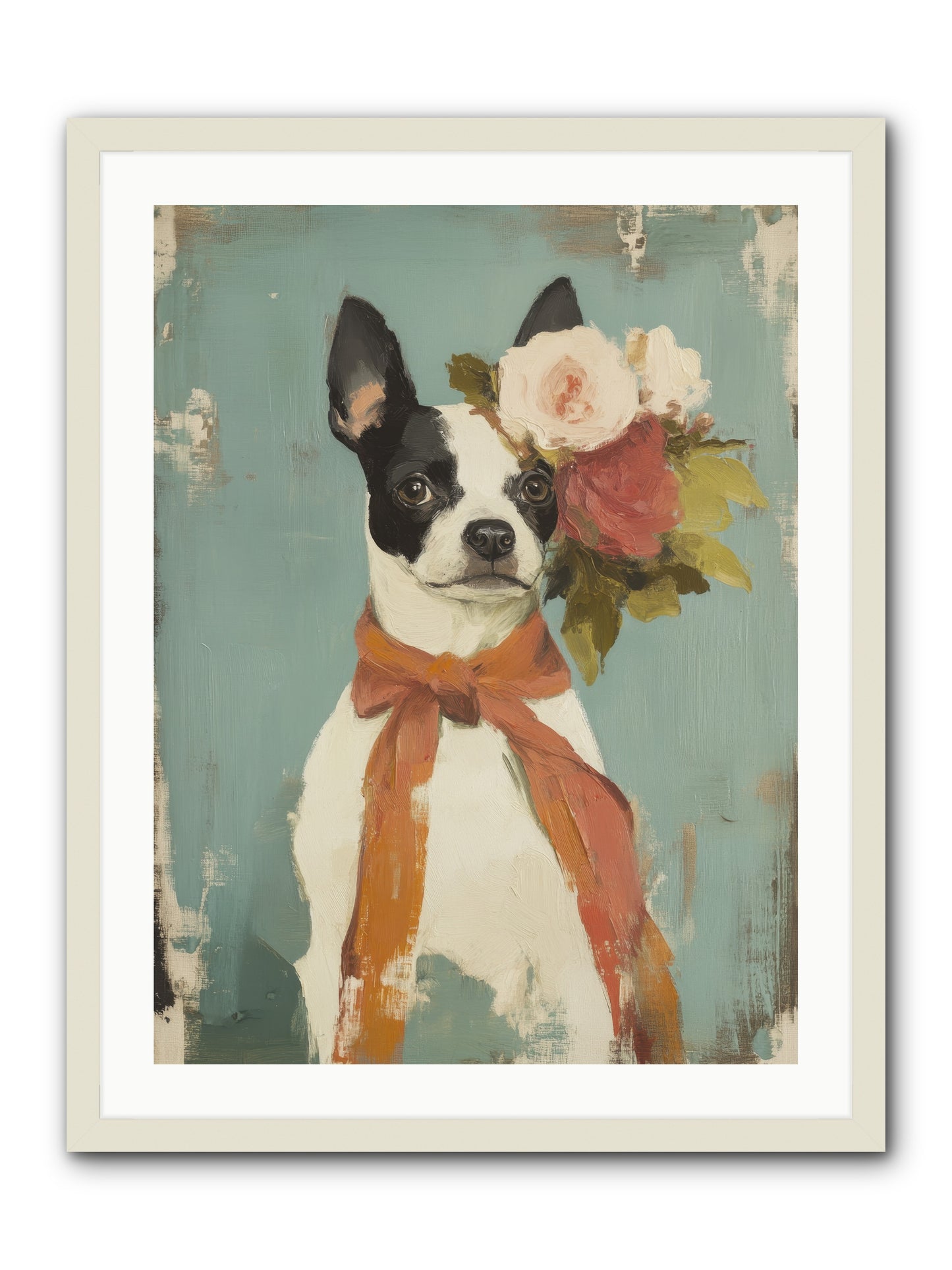 Among the Roses -- Framed Print - White 24x32