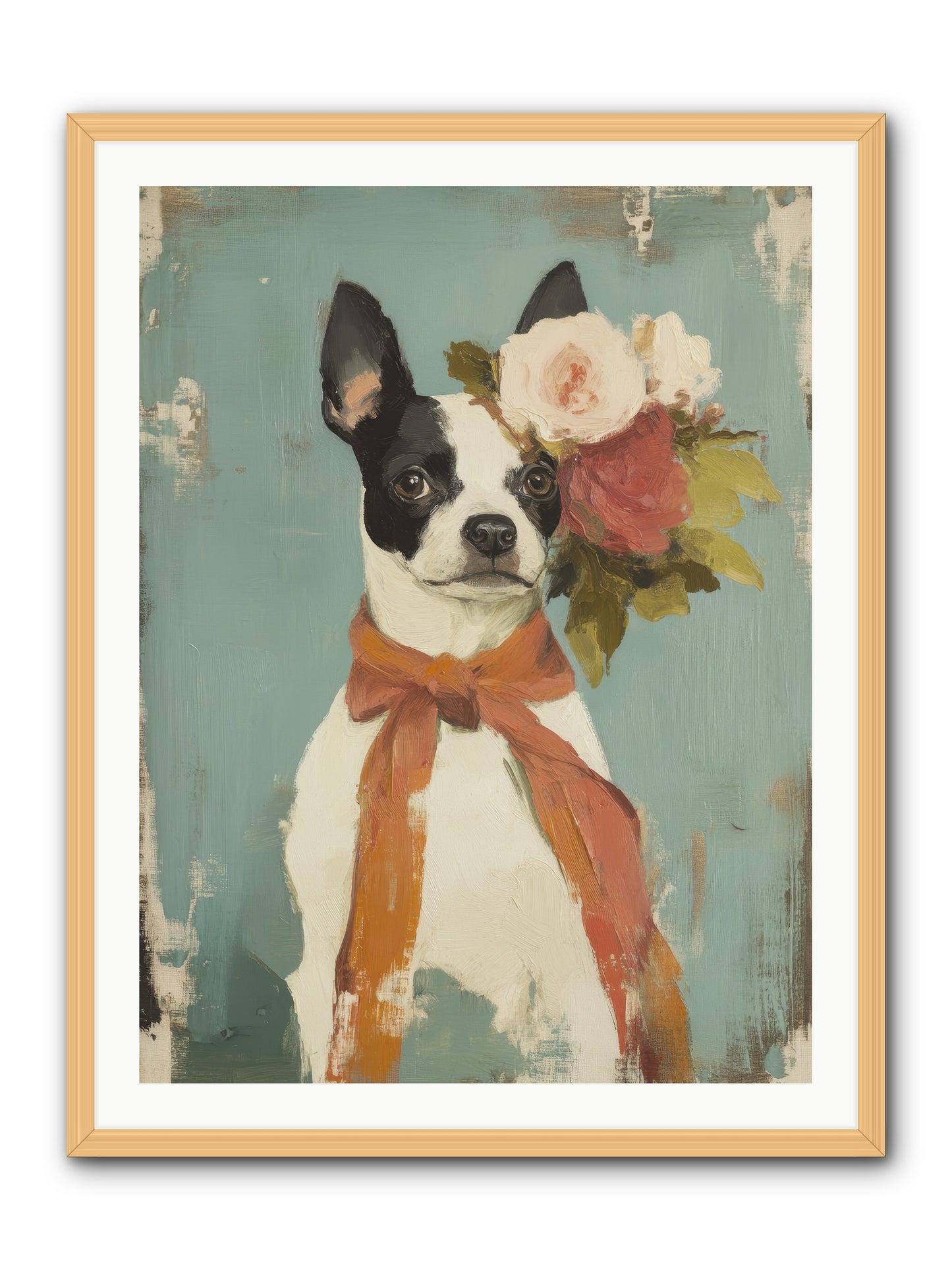 Among the Roses -- Framed Print - Natural 30x40