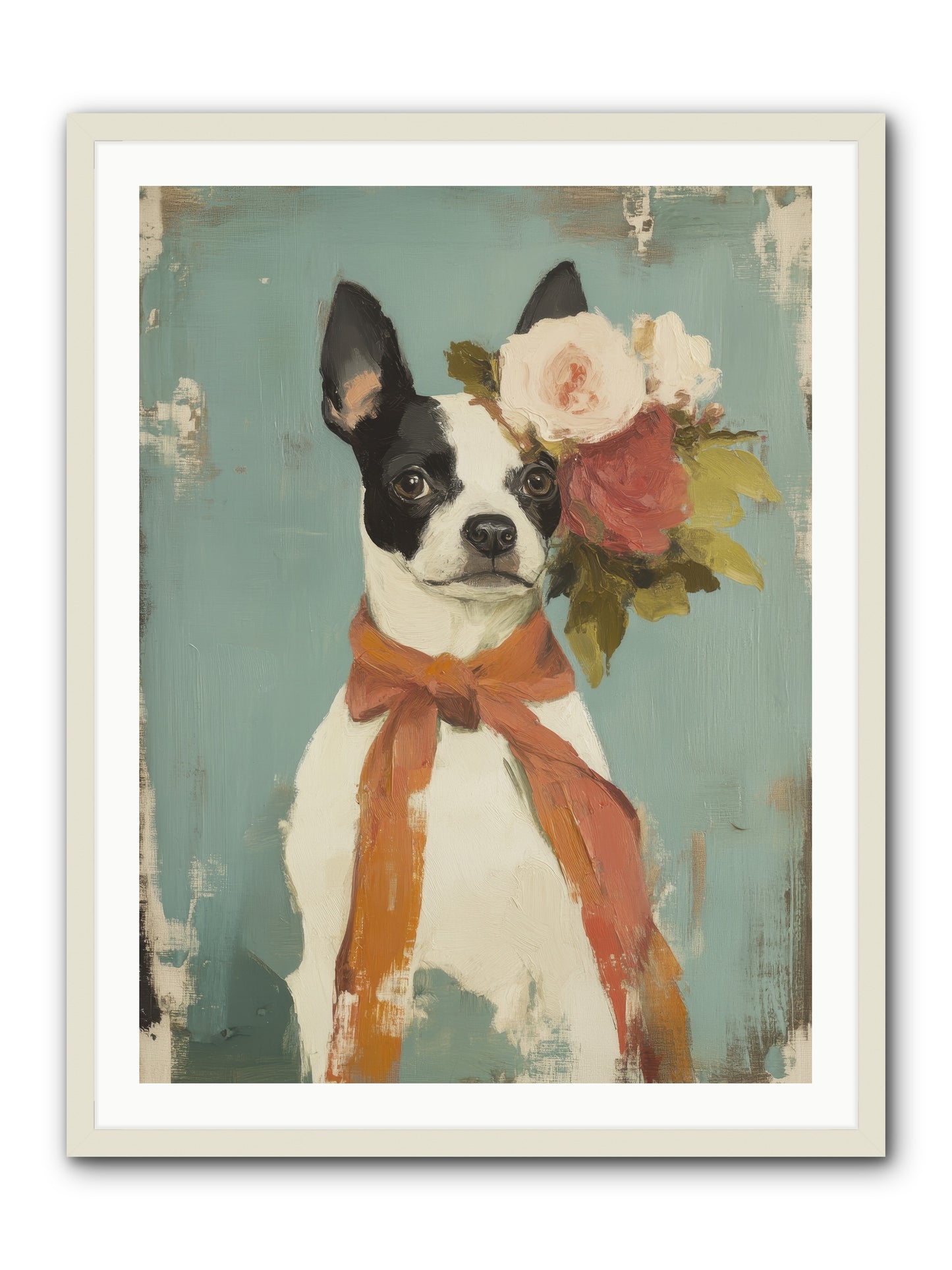 Among the Roses -- Framed Print - White 30x40