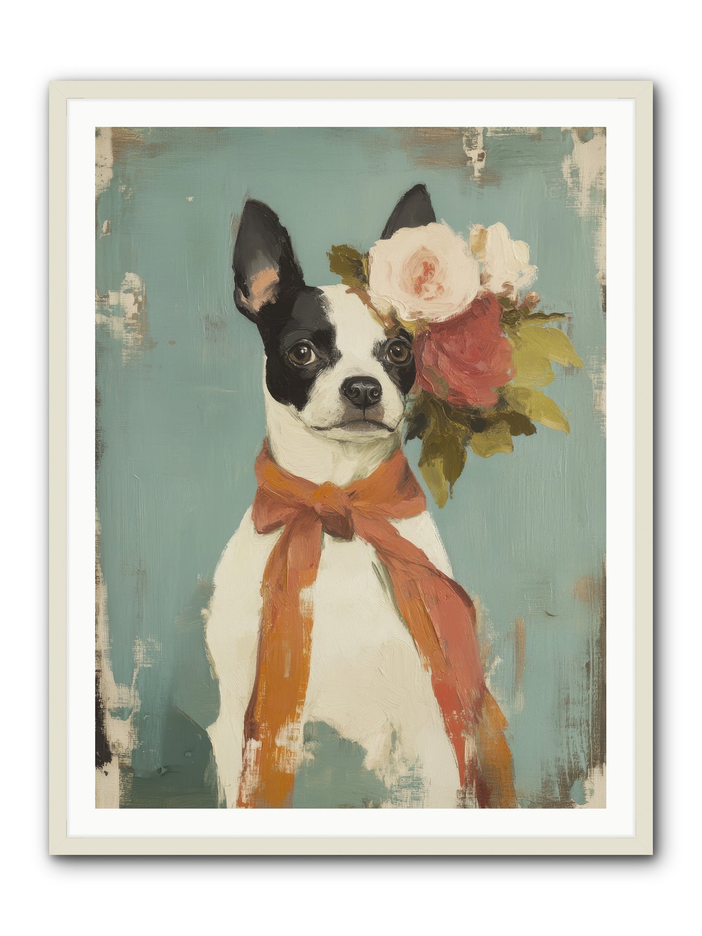 Among the Roses -- Framed Print - White 36x48