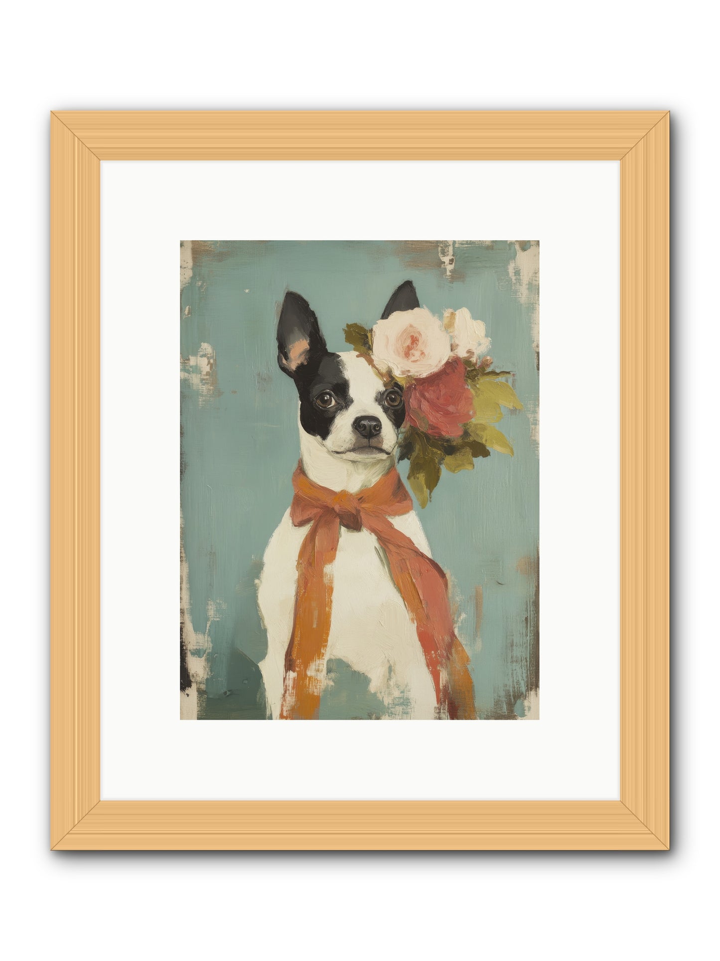 Among the Roses -- Framed Print - Natural 9x12