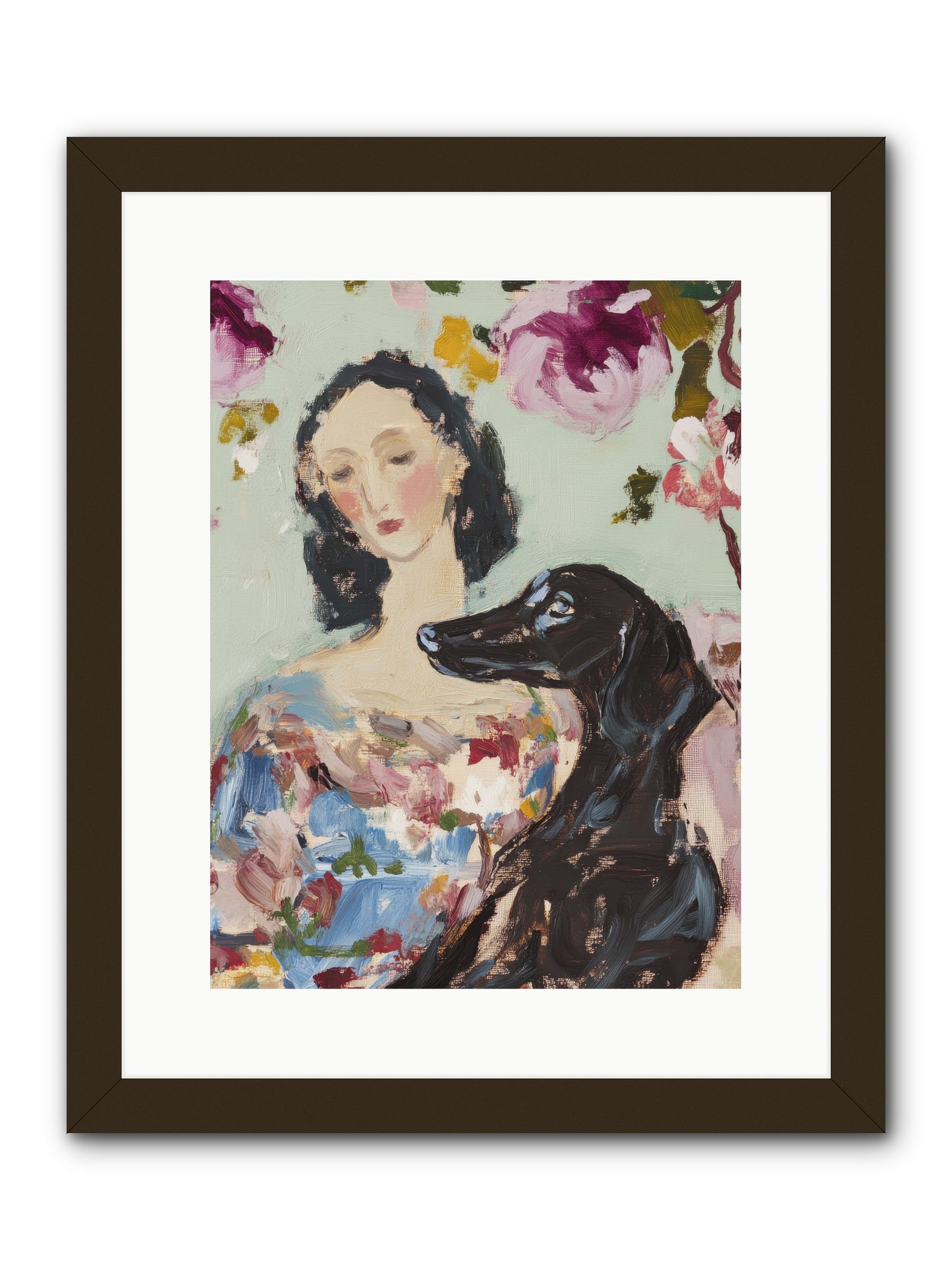 Among the Wild Mint -- Framed Print - Black 12x16