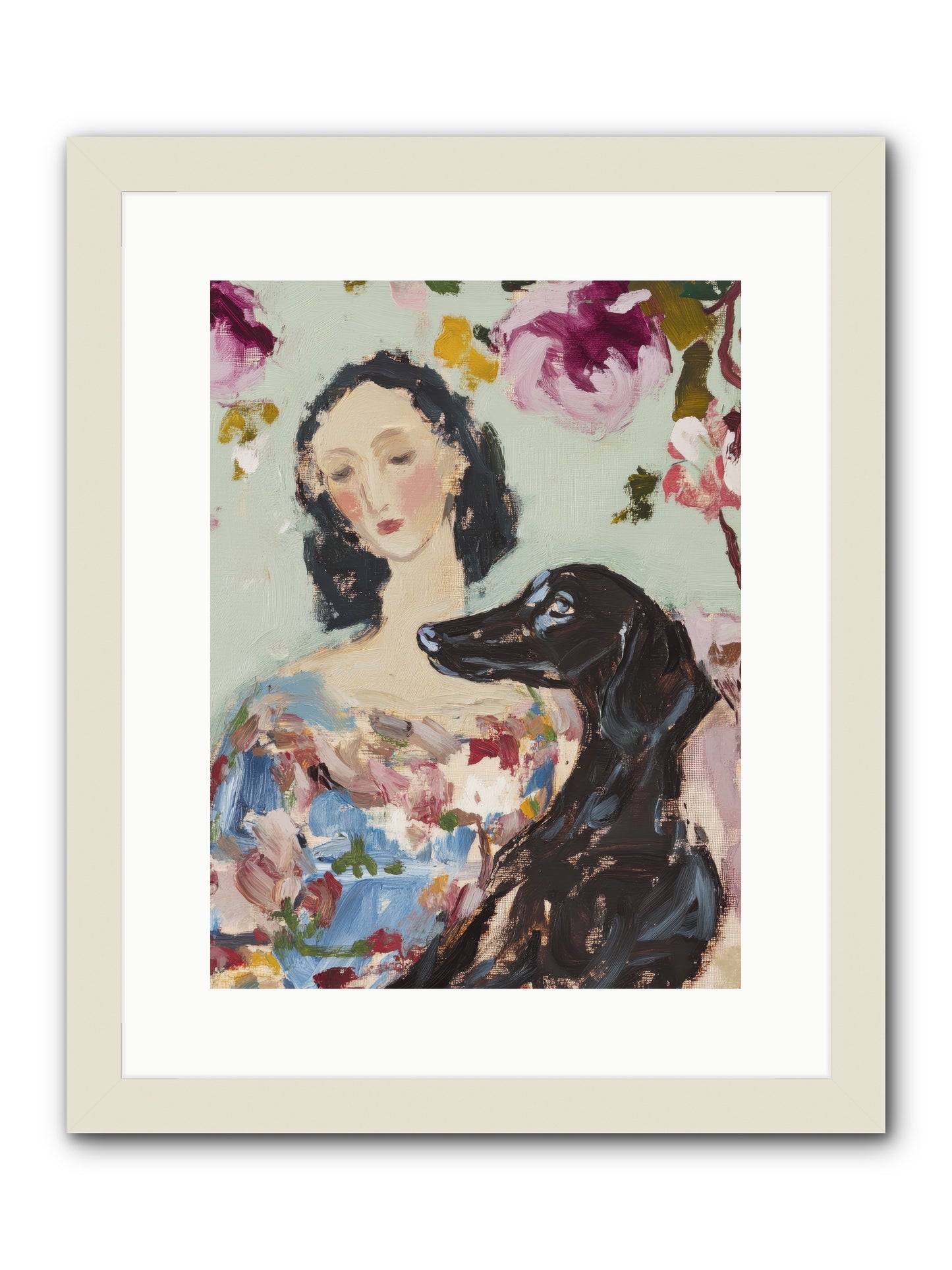 Among the Wild Mint -- Framed Print - White 12x16