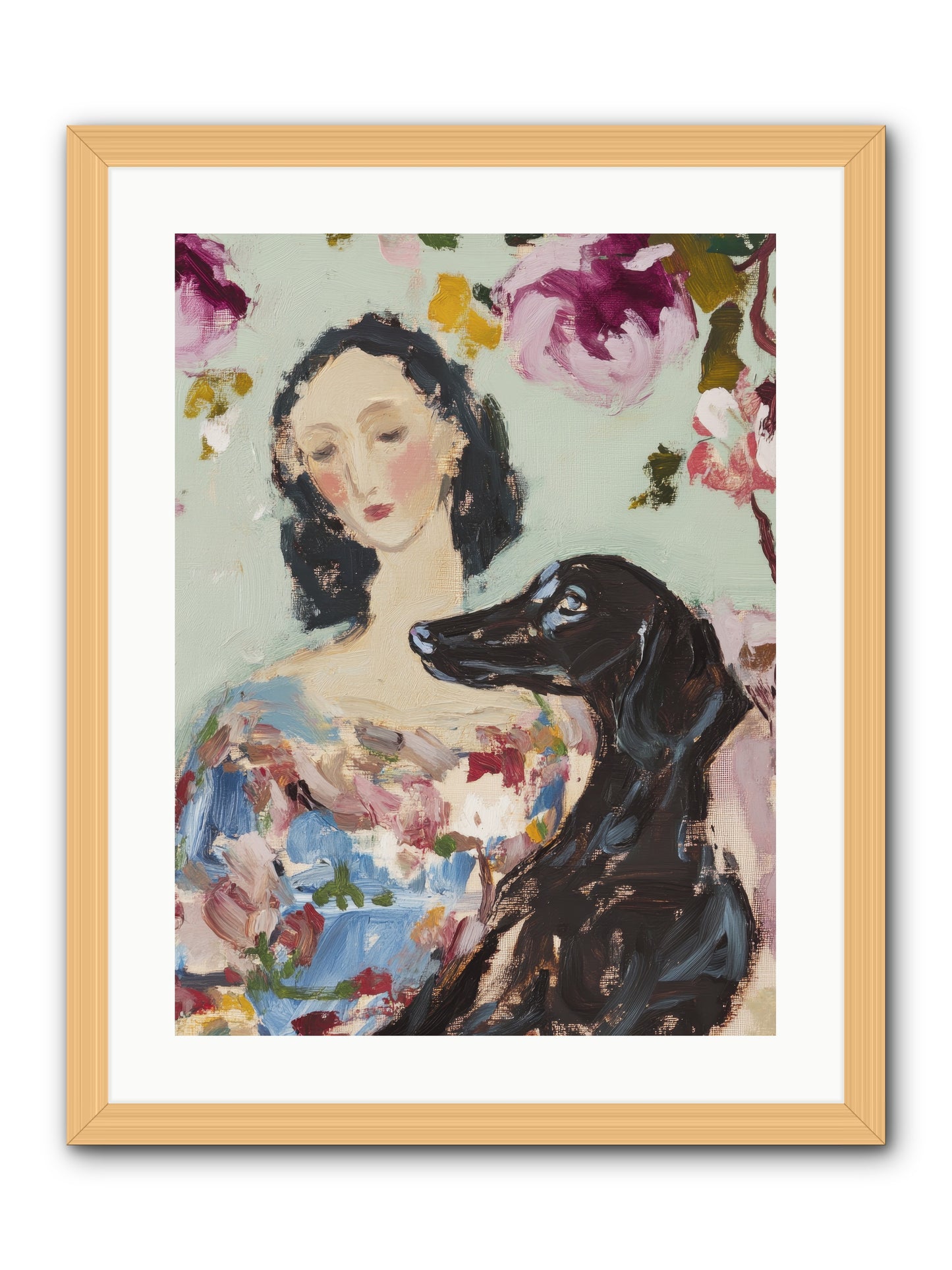Among the Wild Mint -- Framed Print - Natural 18x24