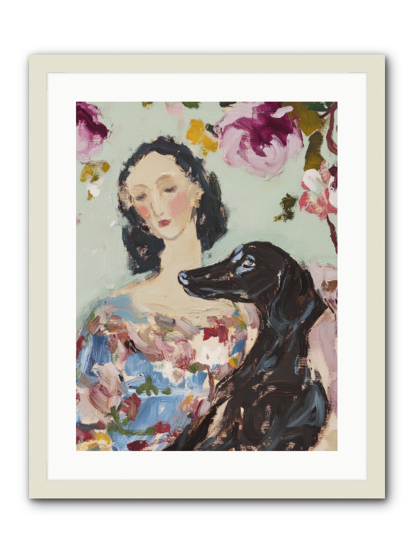Among the Wild Mint -- Framed Print - White 18x24