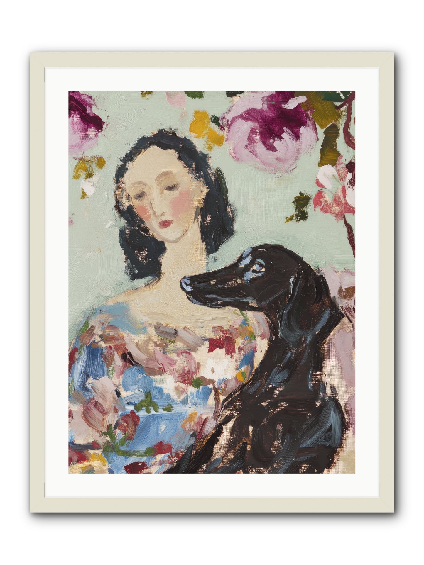 Among the Wild Mint -- Framed Print - White 24x32