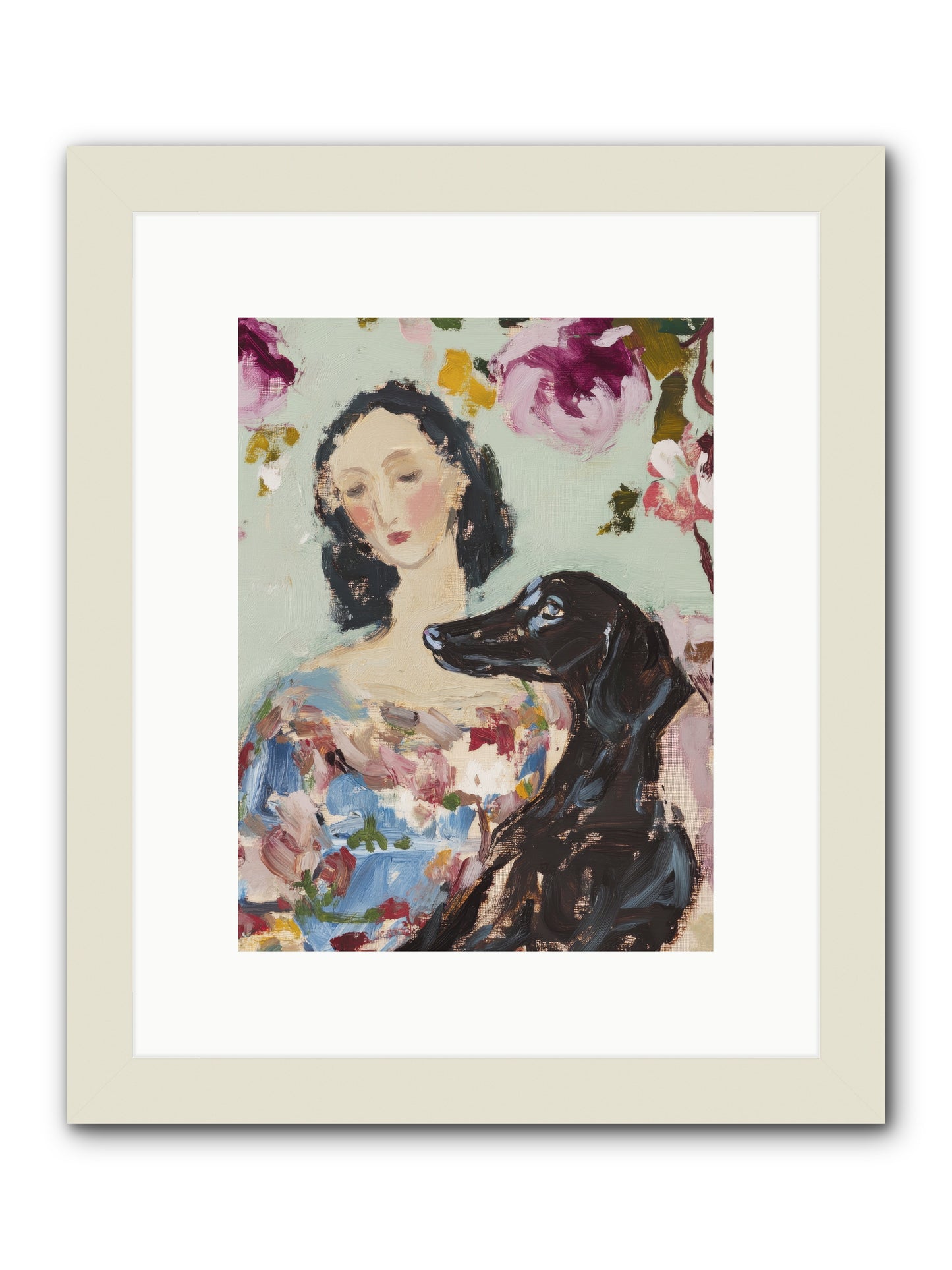 Among the Wild Mint -- Framed Print - White 9x12