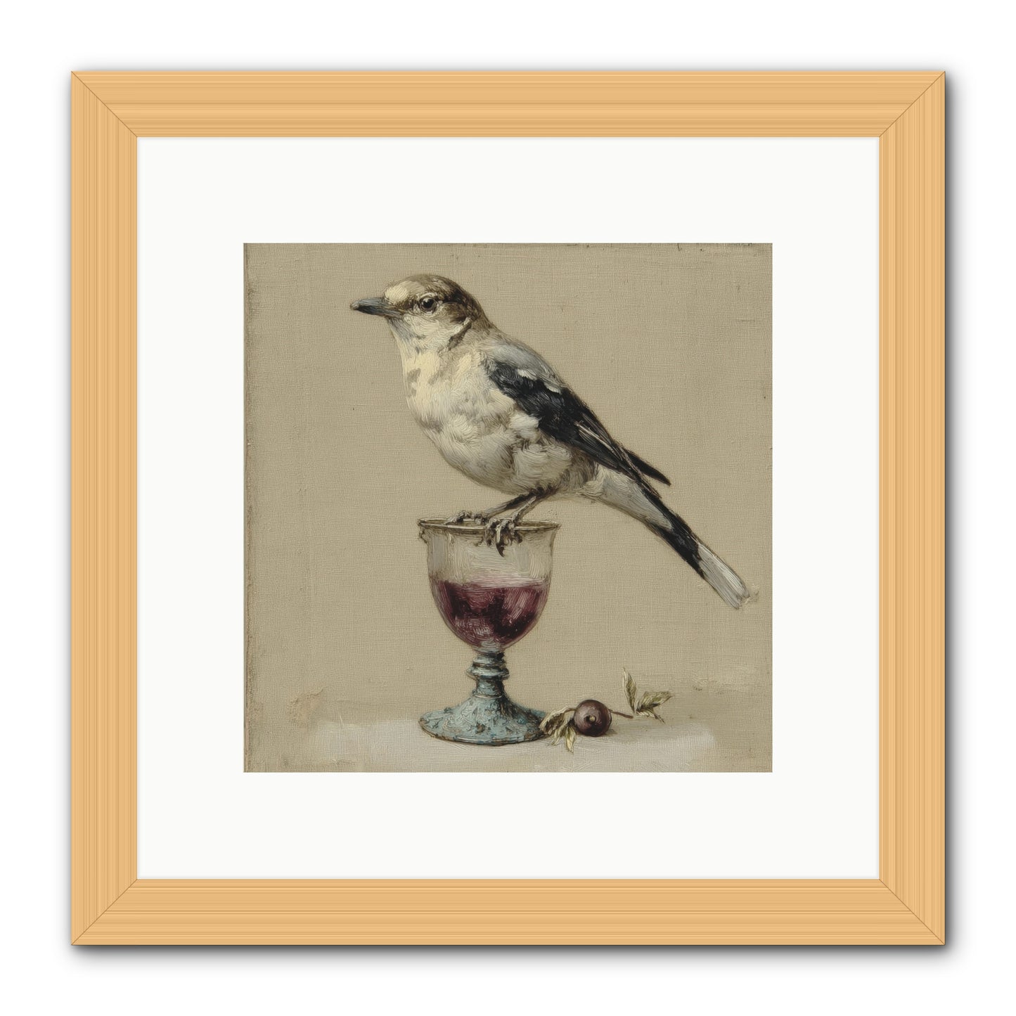 An Affair in Periwinkle Ink -- Framed Print - Natural 10x10
