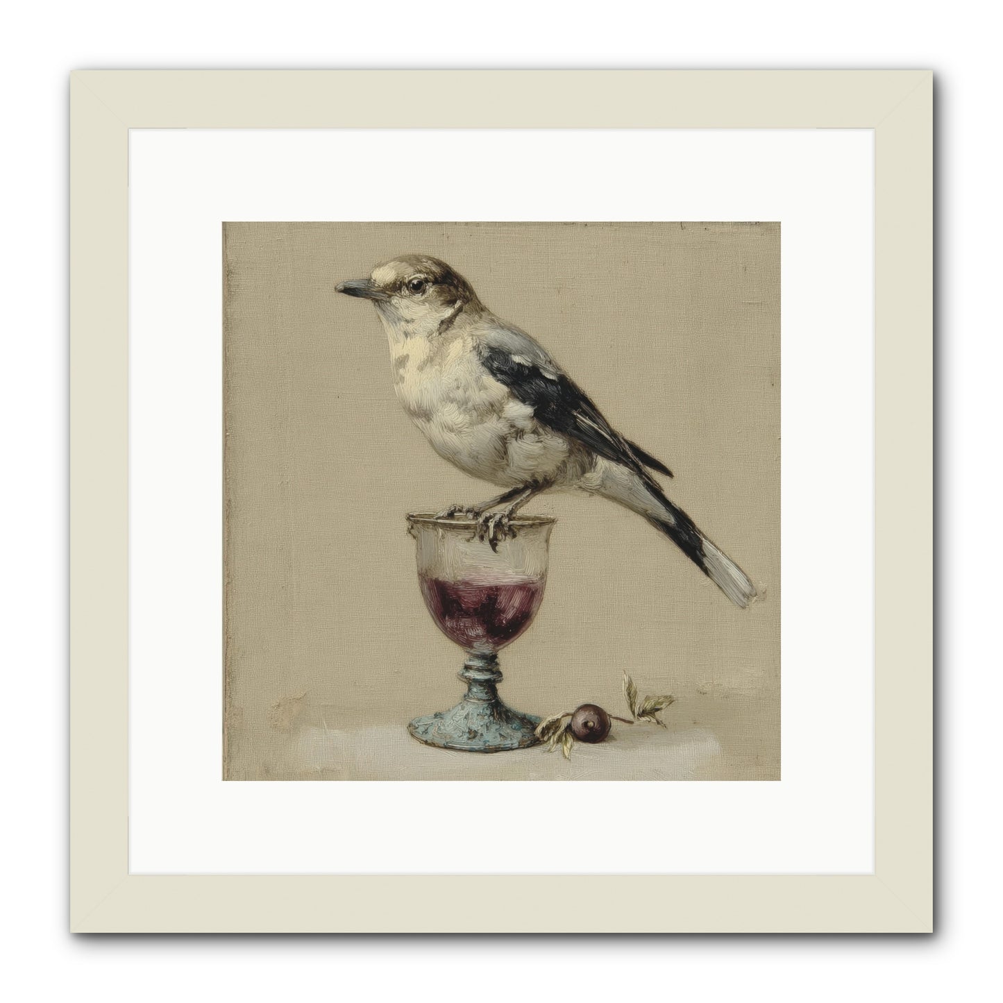 An Affair in Periwinkle Ink -- Framed Print - White 12x12