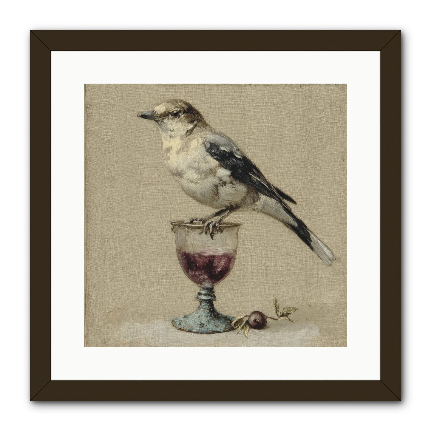 An Affair in Periwinkle Ink -- Framed Print - Black 16x16