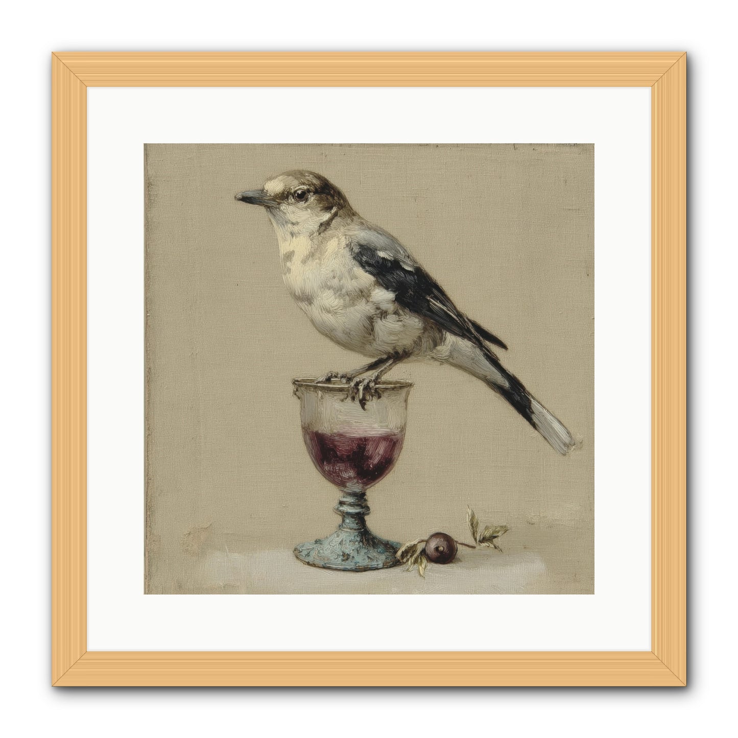 An Affair in Periwinkle Ink -- Framed Print - Natural 16x16
