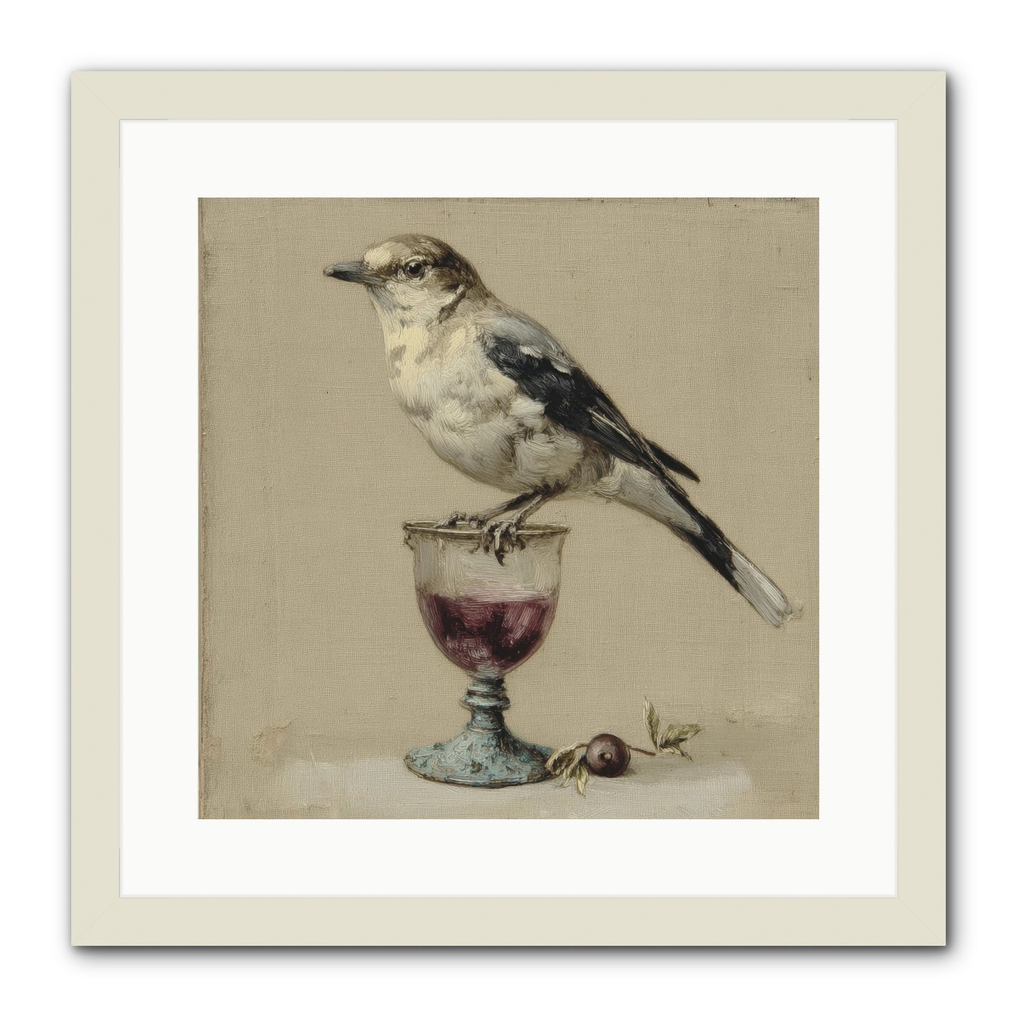 An Affair in Periwinkle Ink -- Framed Print - White 16x16