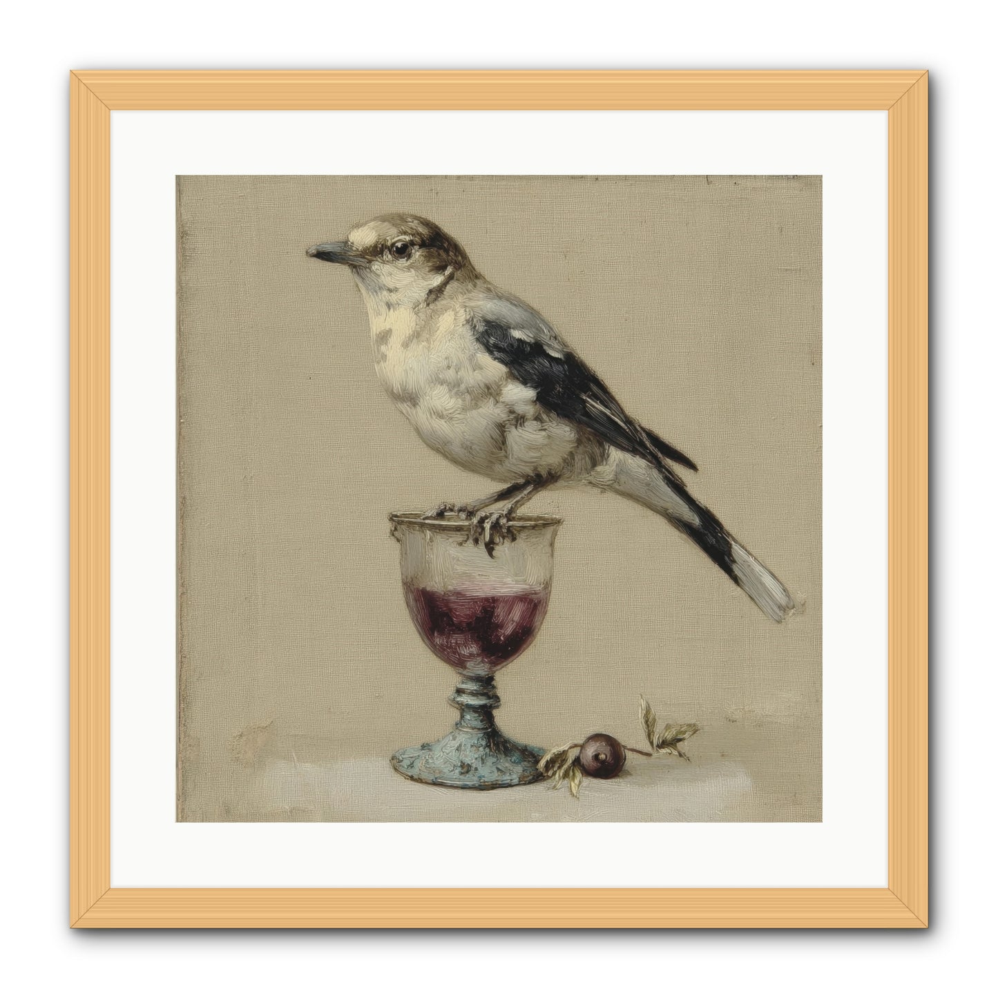 An Affair in Periwinkle Ink -- Framed Print - Natural 20x20