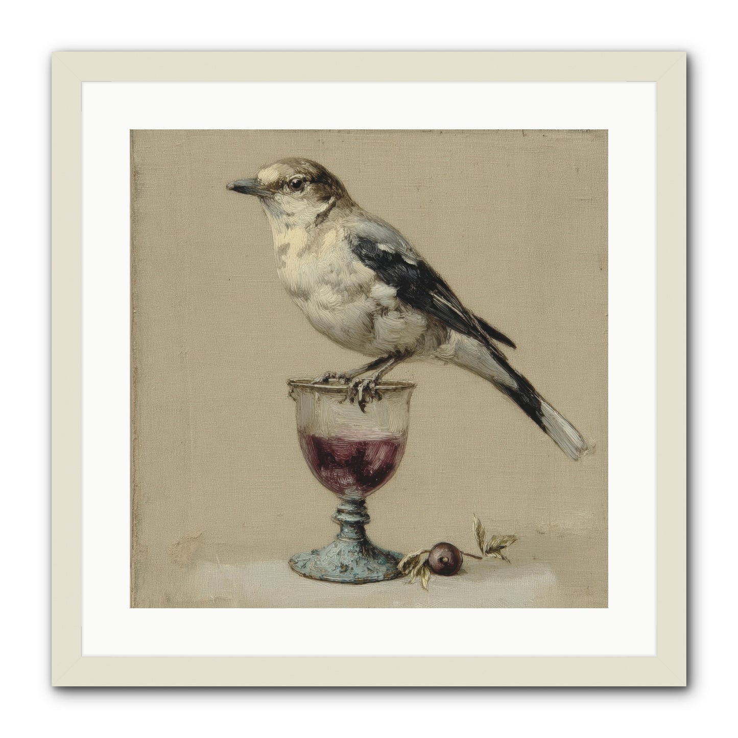 An Affair in Periwinkle Ink -- Framed Print - White 20x20