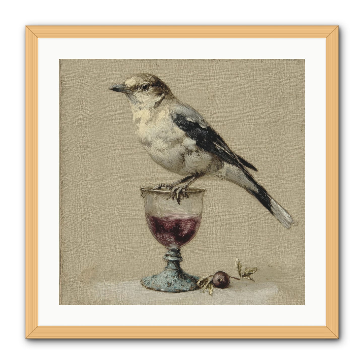 An Affair in Periwinkle Ink -- Framed Print - Natural 24x24