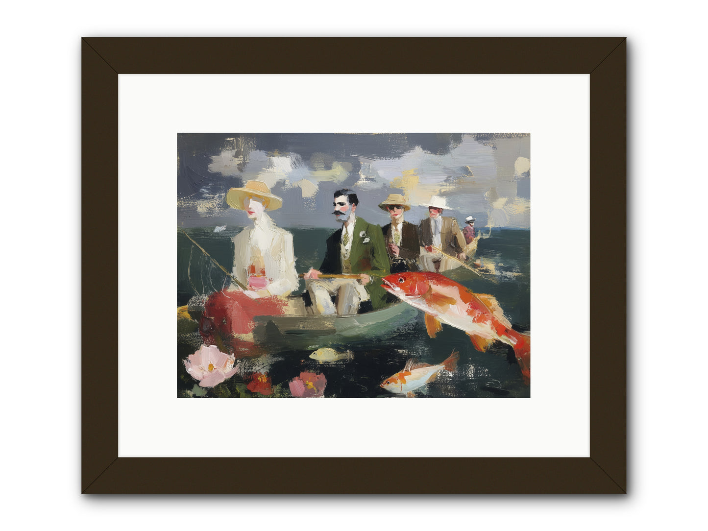 Angler's Aspirations -- Framed Print - Black 12x9