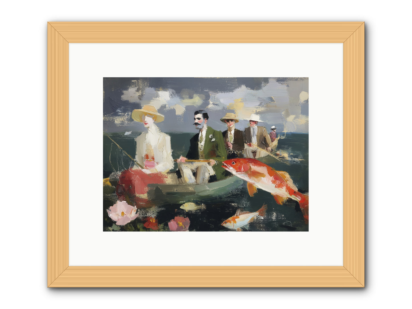 Angler's Aspirations -- Framed Print - Natural 12x9