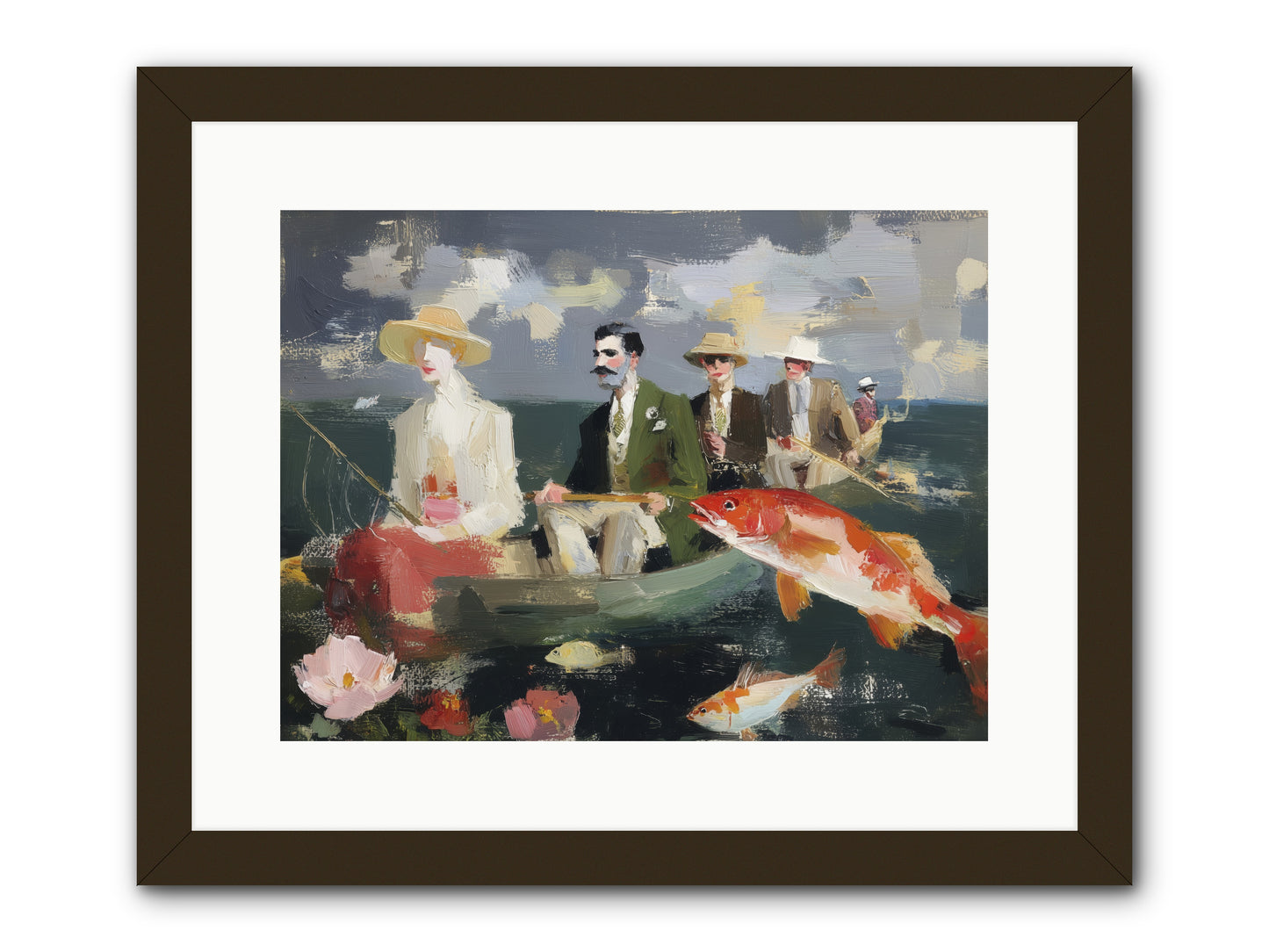 Angler's Aspirations -- Framed Print - Black 16x12
