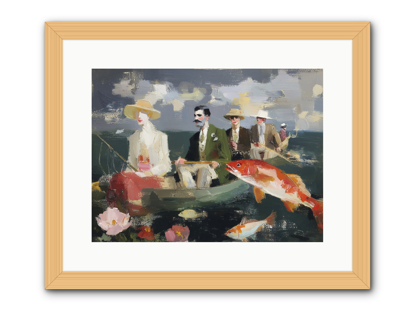 Angler's Aspirations -- Framed Print - Natural 16x12