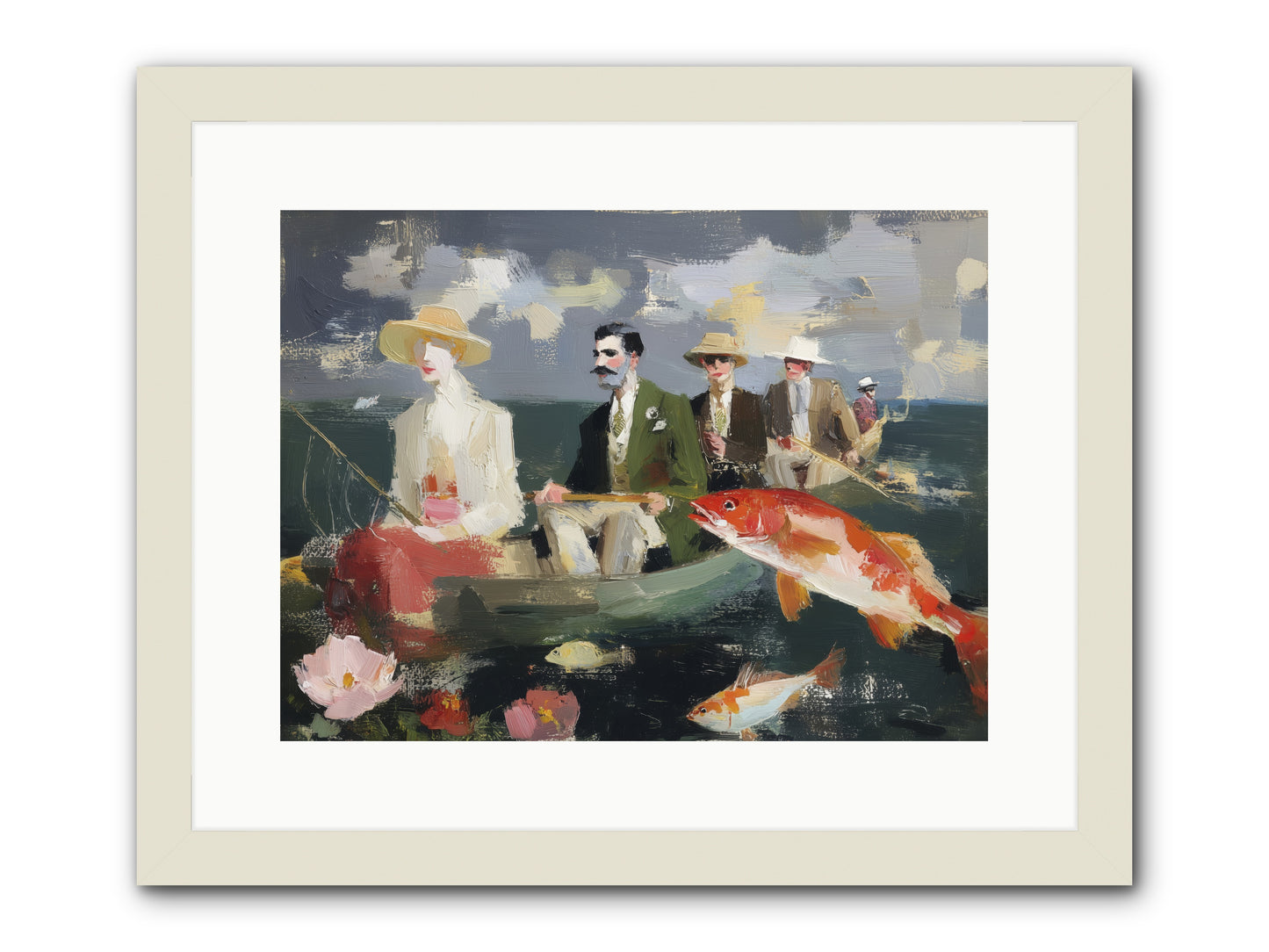 Angler's Aspirations -- Framed Print - White 16x12