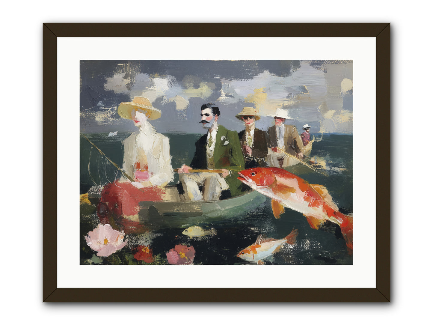 Angler's Aspirations -- Framed Print - Black 24x18