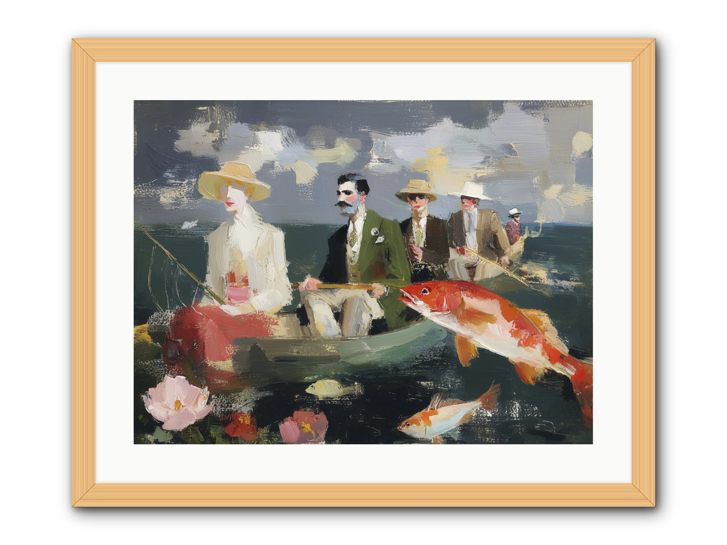 Angler's Aspirations -- Framed Print - Natural 24x18