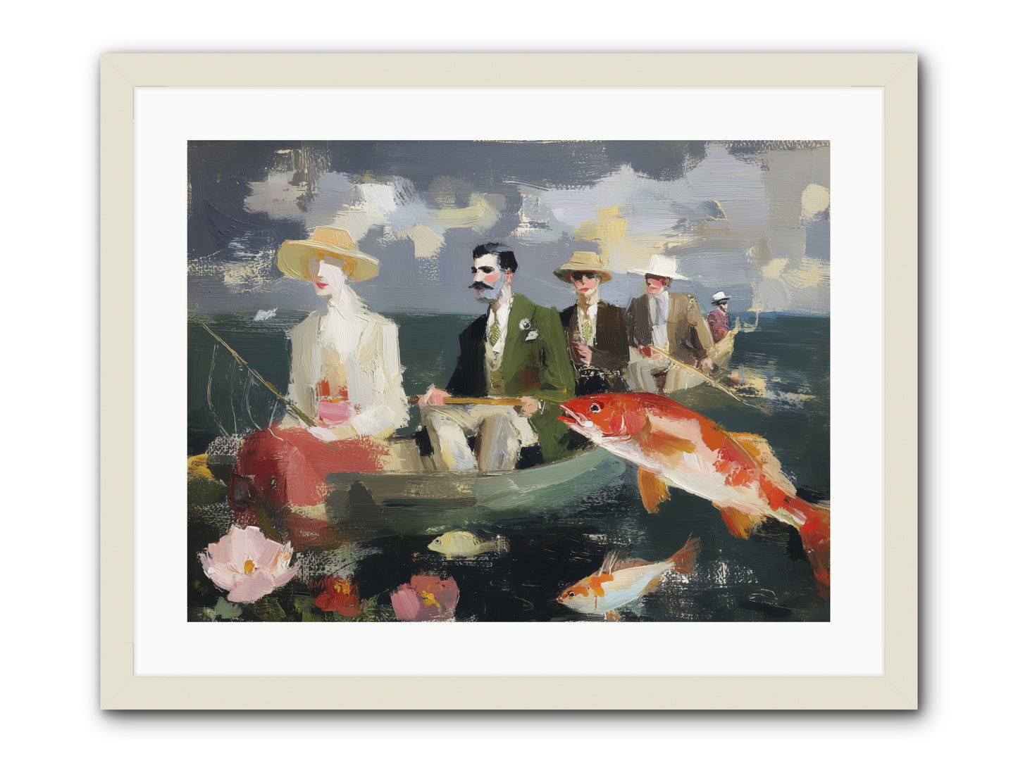 Angler's Aspirations -- Framed Print - White 24x18