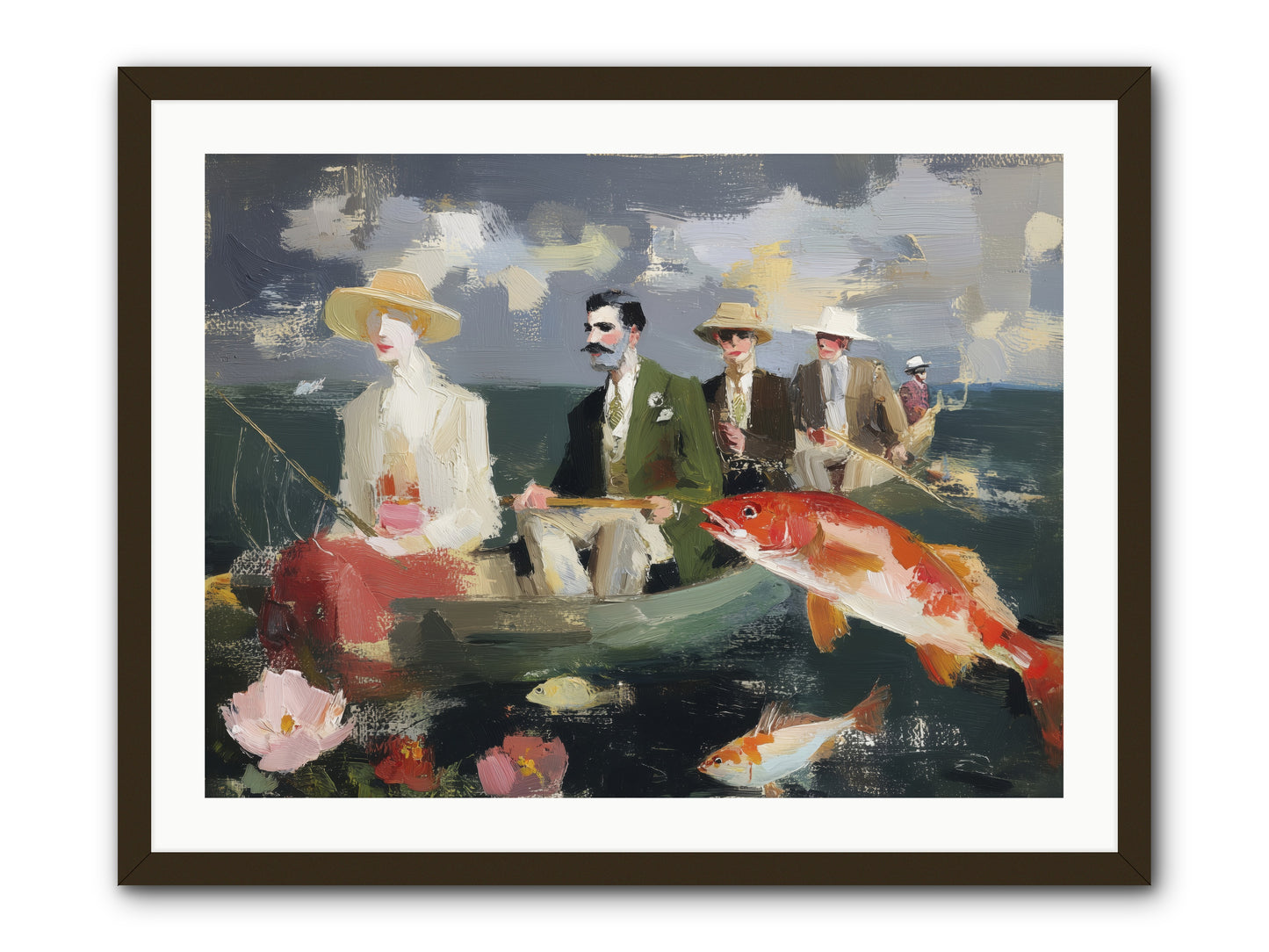 Angler's Aspirations -- Framed Print - Black 32x24