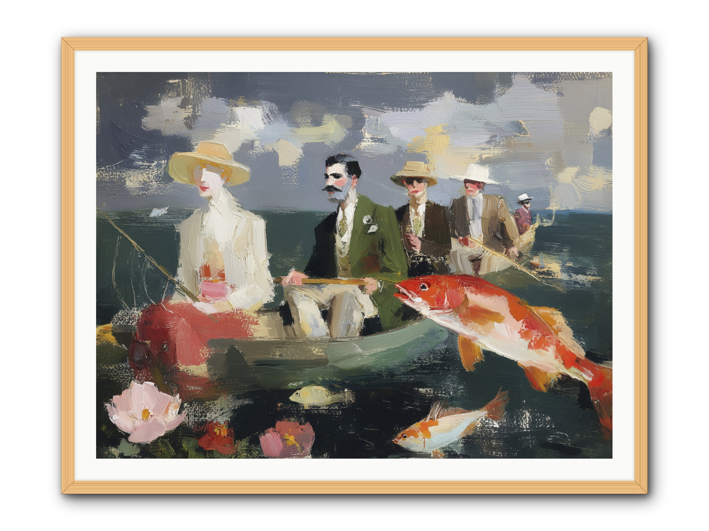 Angler's Aspirations -- Framed Print - Natural 48x36
