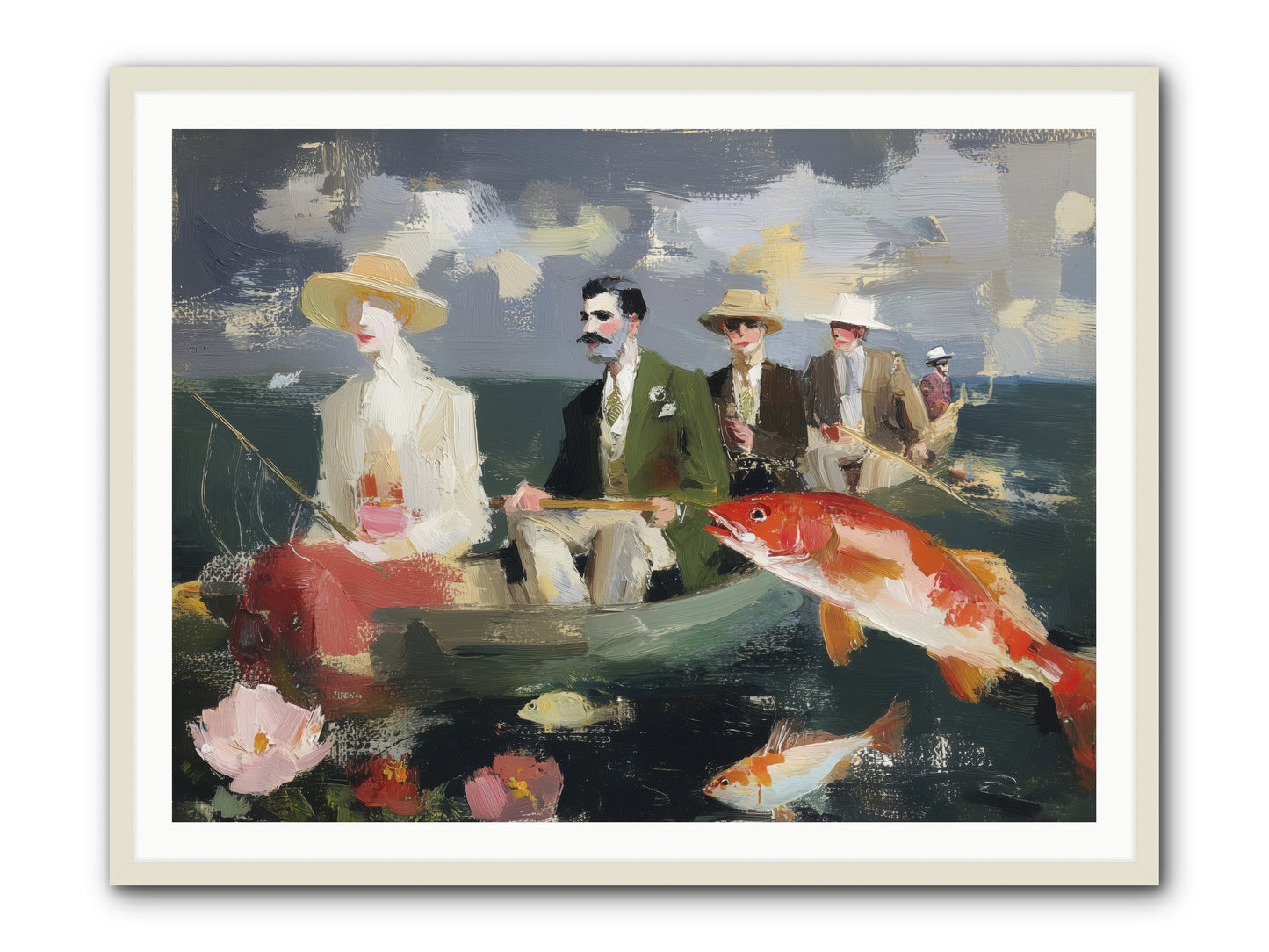 Angler's Aspirations -- Framed Print - White 48x36