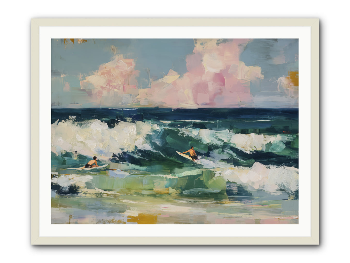 Anticipation's Edge -- Framed Print - White 40x30