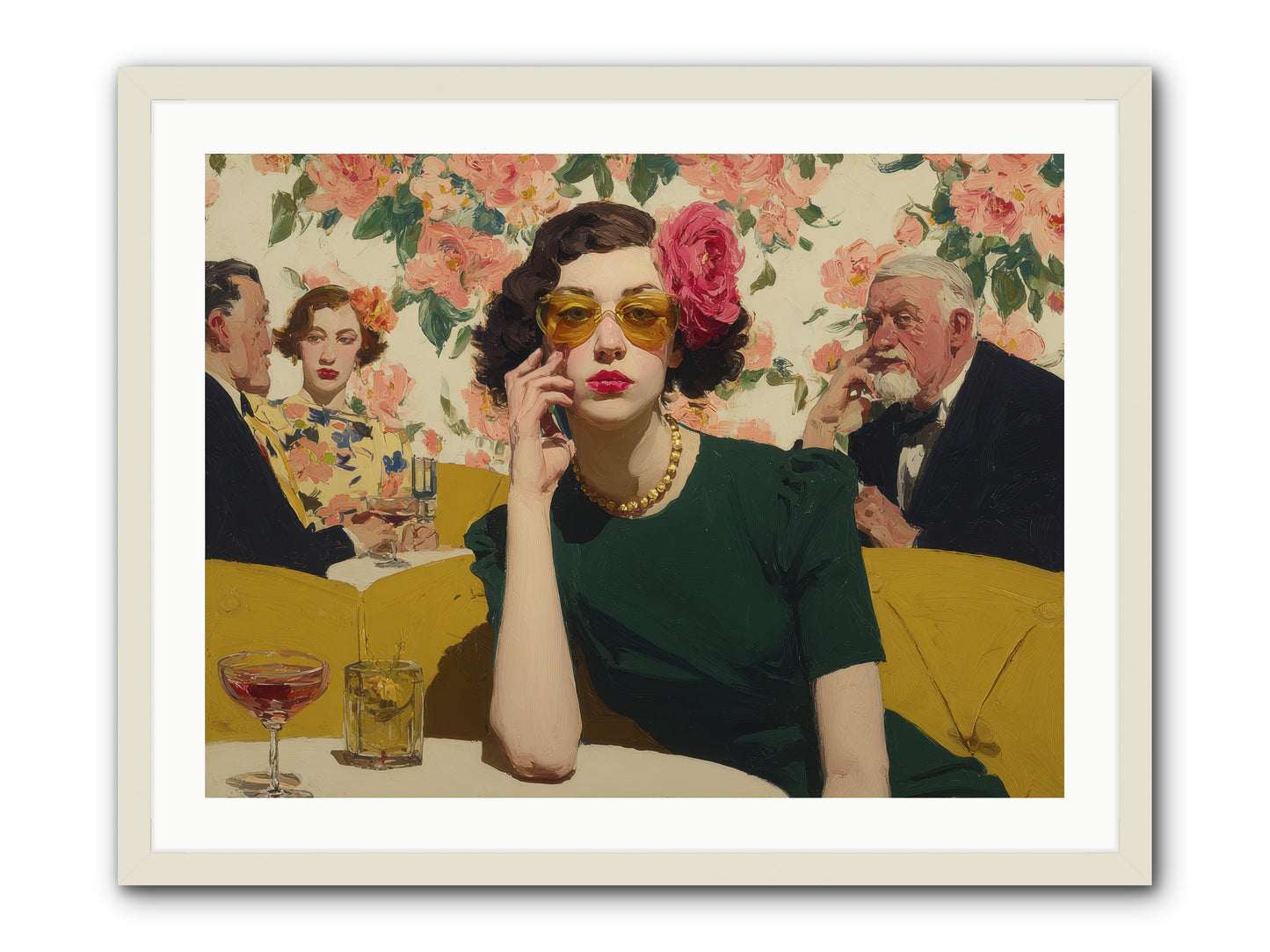 Appearing Interested -- Framed Print - White 32x24