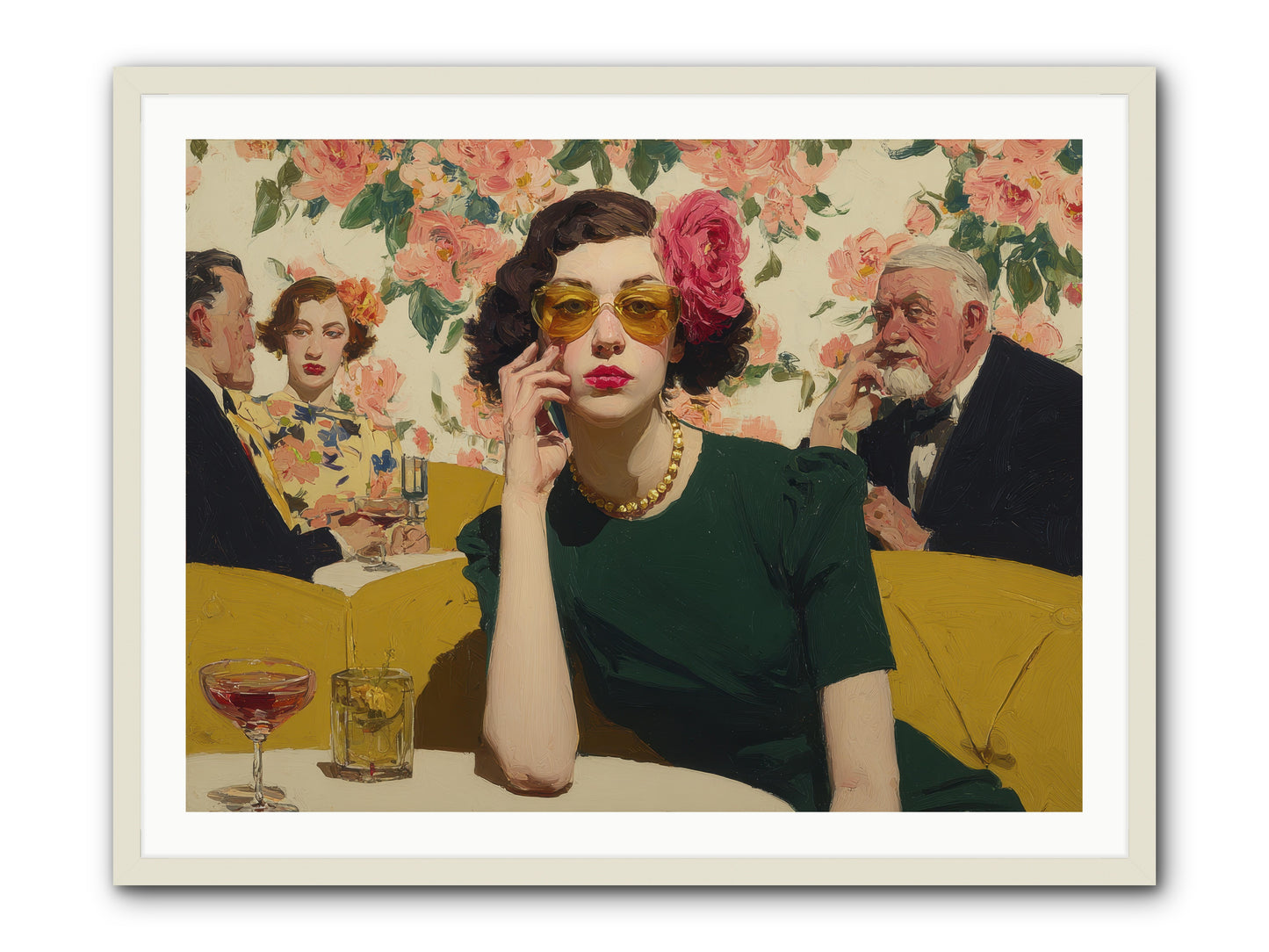 Appearing Interested -- Framed Print - White 40x30