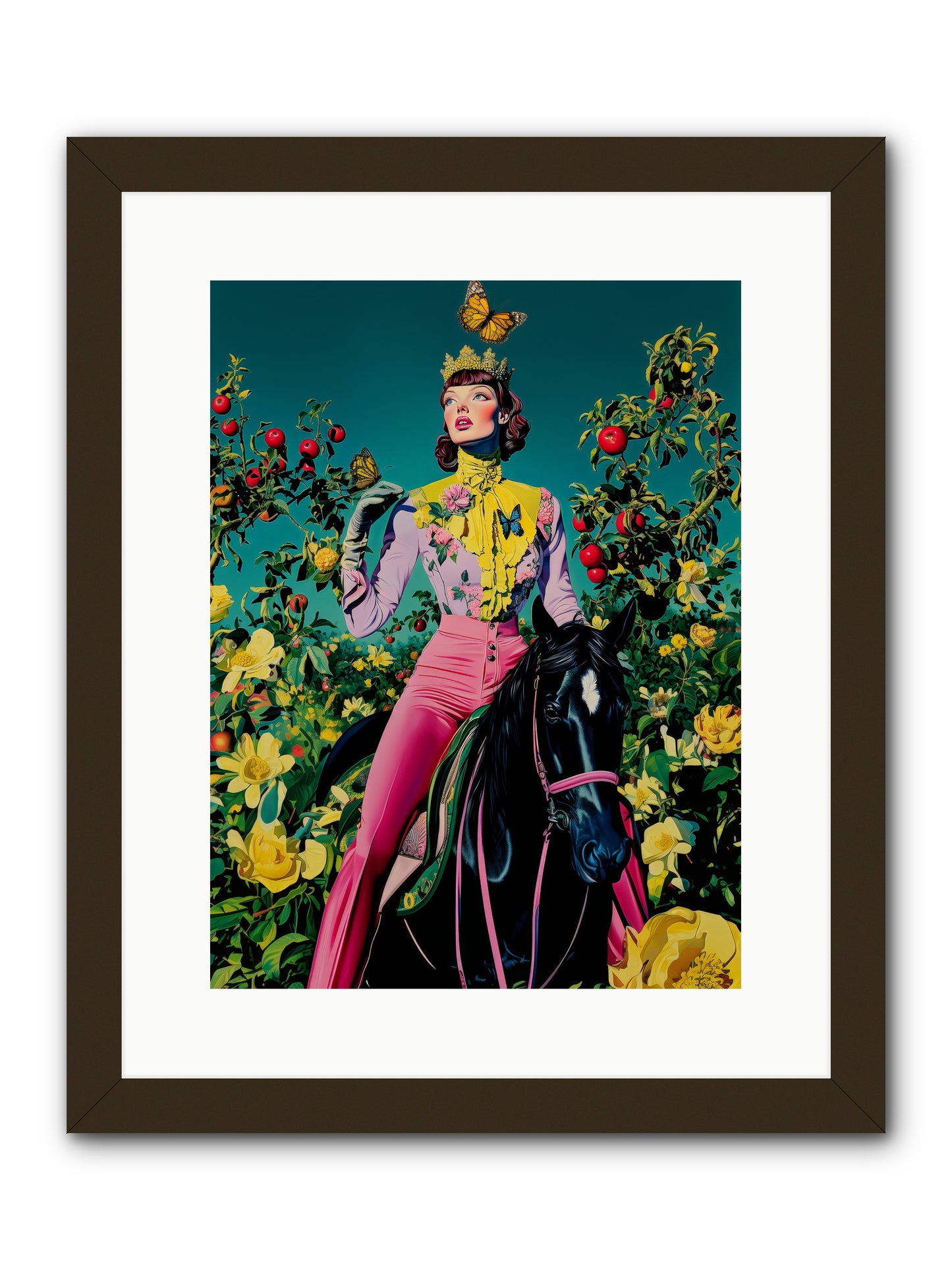 Apple Queen's Butterfly Ball -- Framed Print - Black 12x16