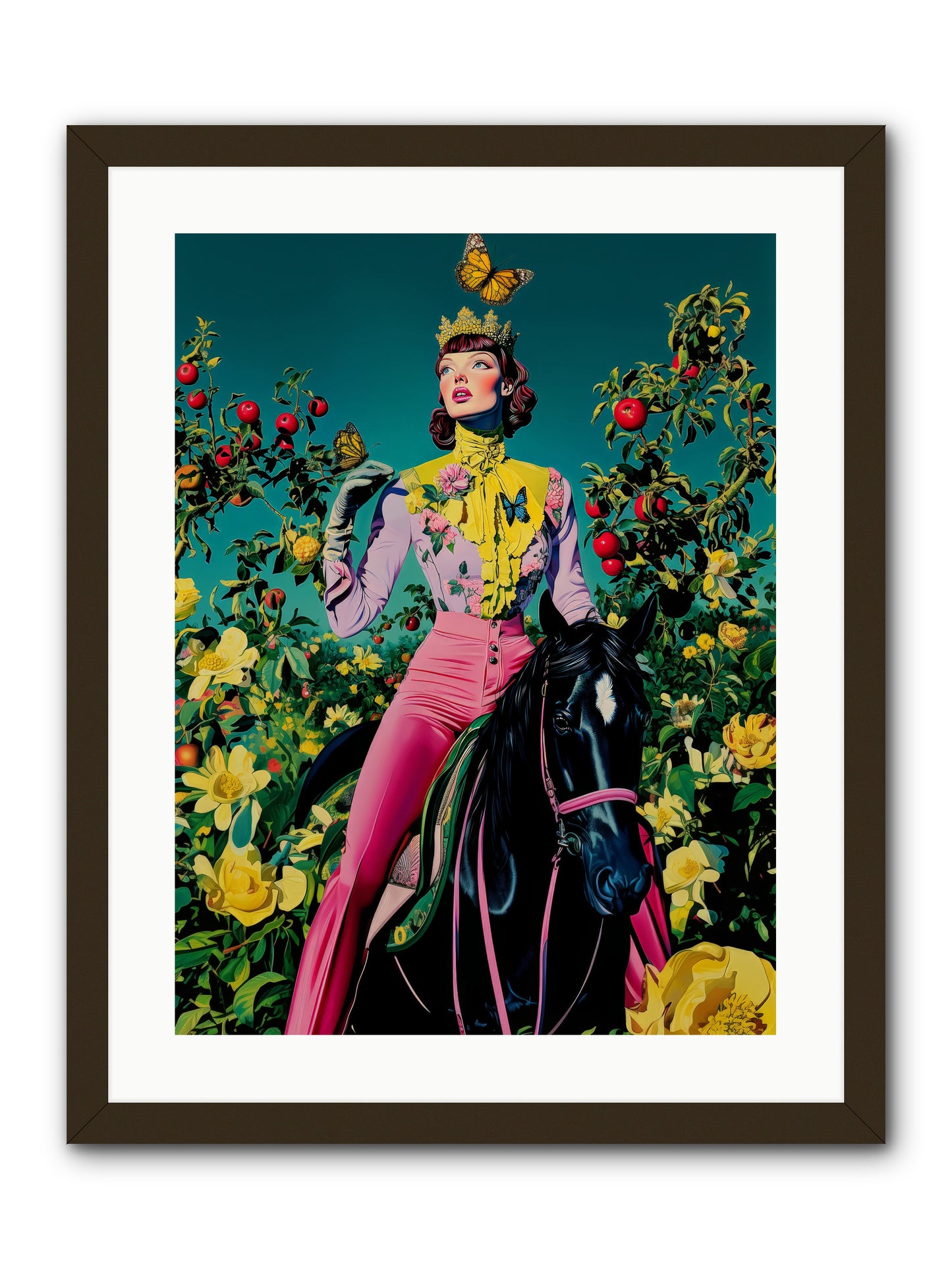 Apple Queen's Butterfly Ball -- Framed Print - Black 18x24