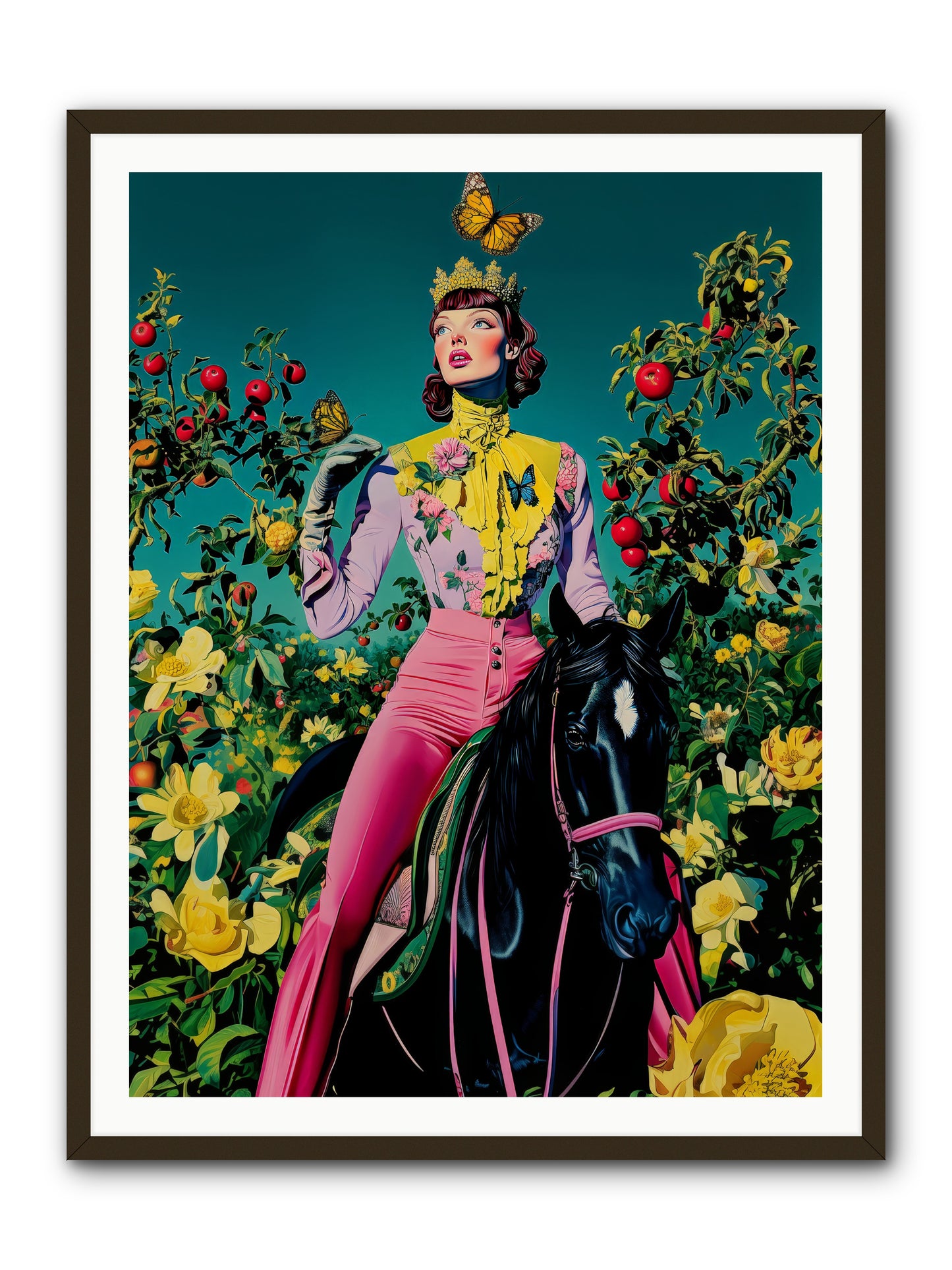 Apple Queen's Butterfly Ball -- Framed Print - Black 36x48