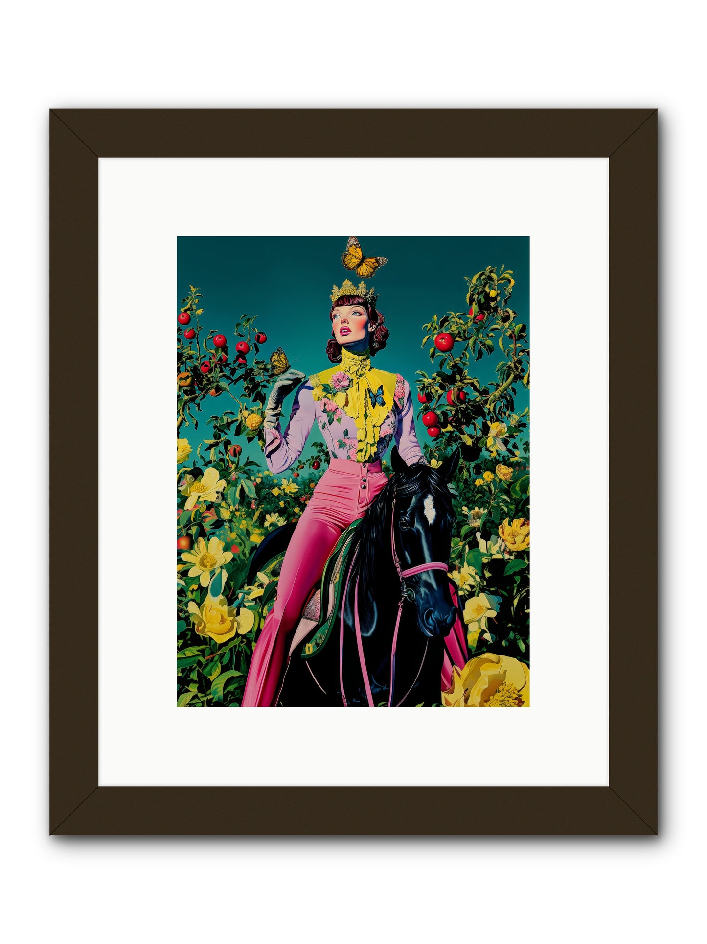 Apple Queen's Butterfly Ball -- Framed Print - Black 9x12