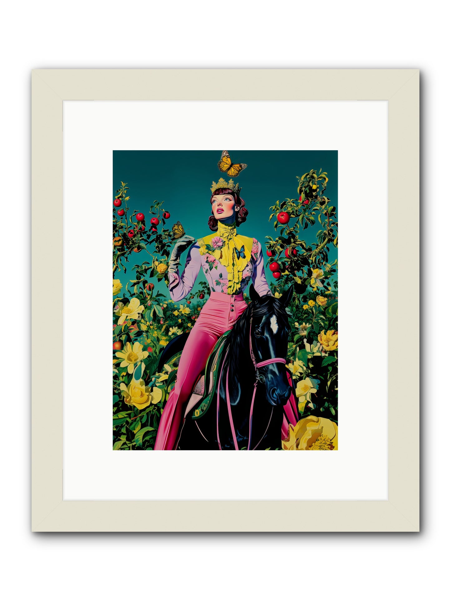 Apple Queen's Butterfly Ball -- Framed Print - White 9x12