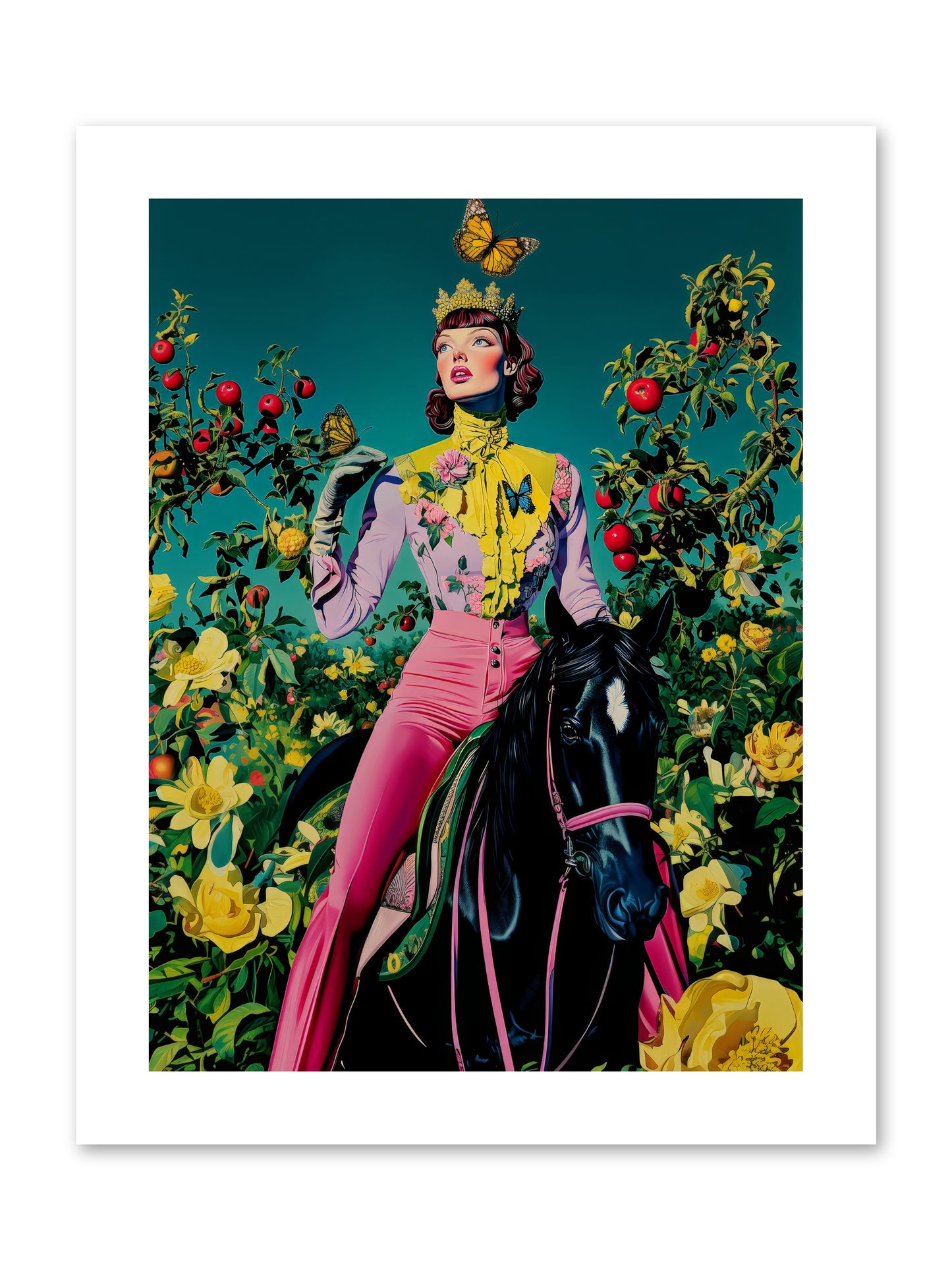 Apple Queen's Butterfly Ball -- Loose Canvas Print 9x12