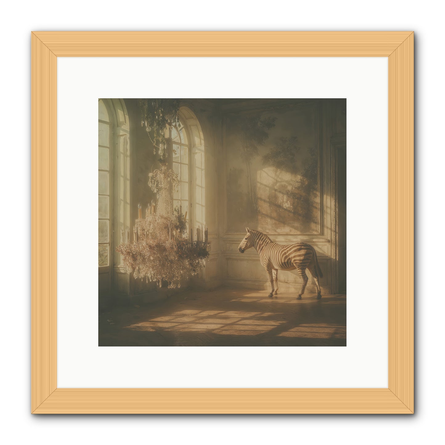 April in Amber -- Framed Print - Natural 12x12