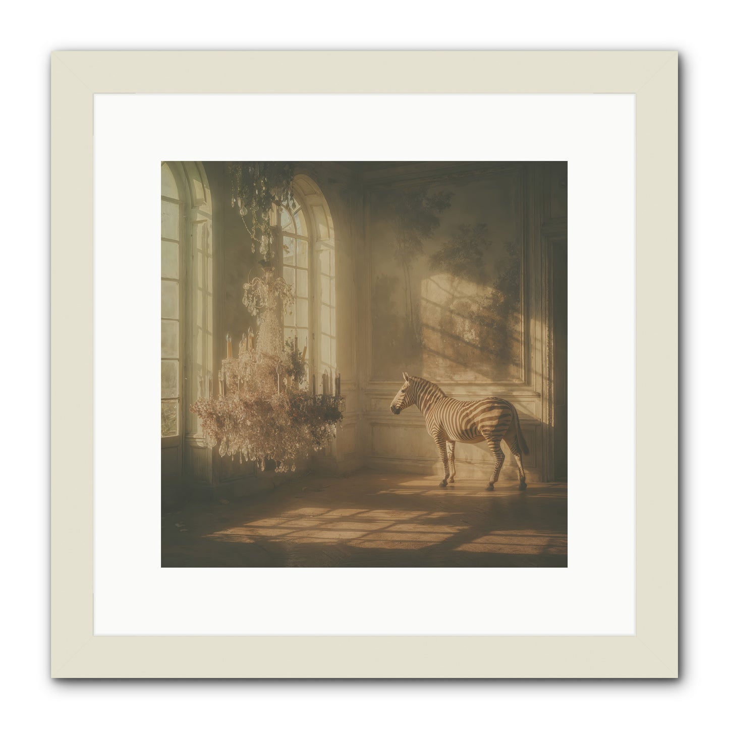 April in Amber -- Framed Print - White 12x12