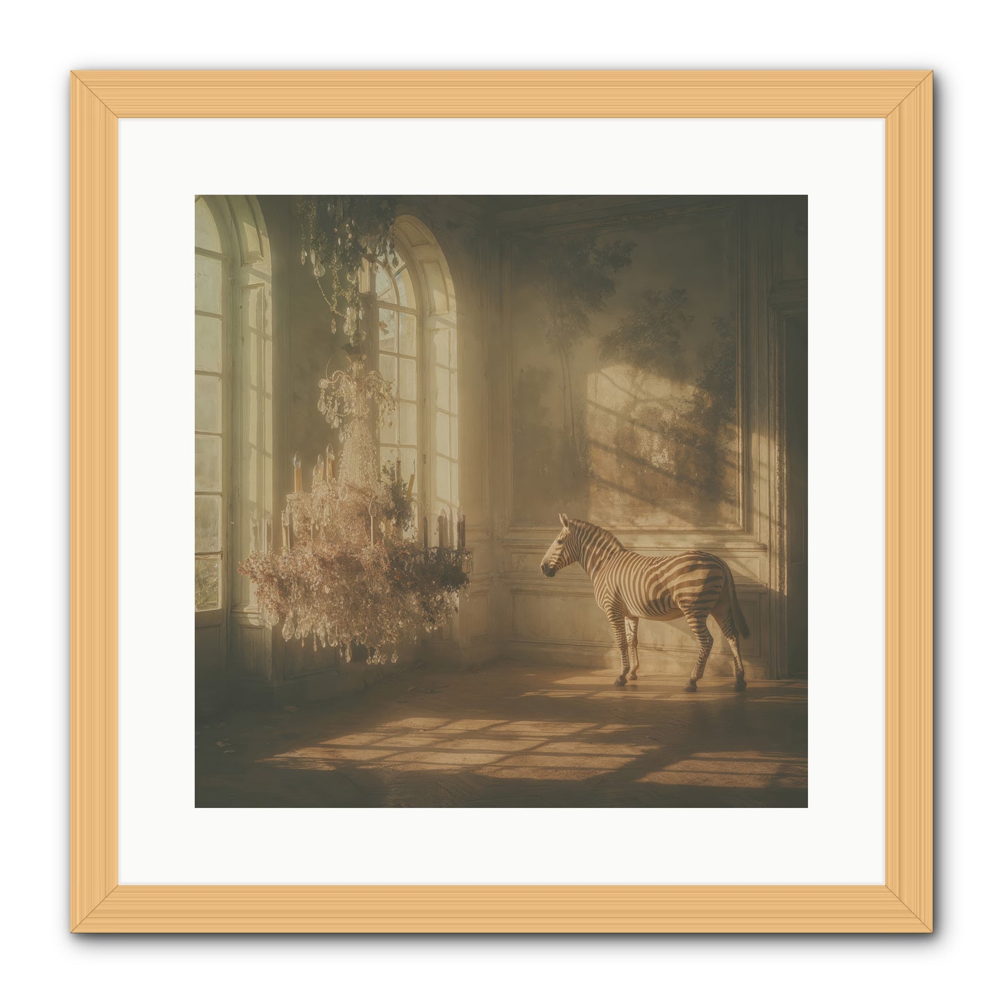 April in Amber -- Framed Print - Natural 16x16