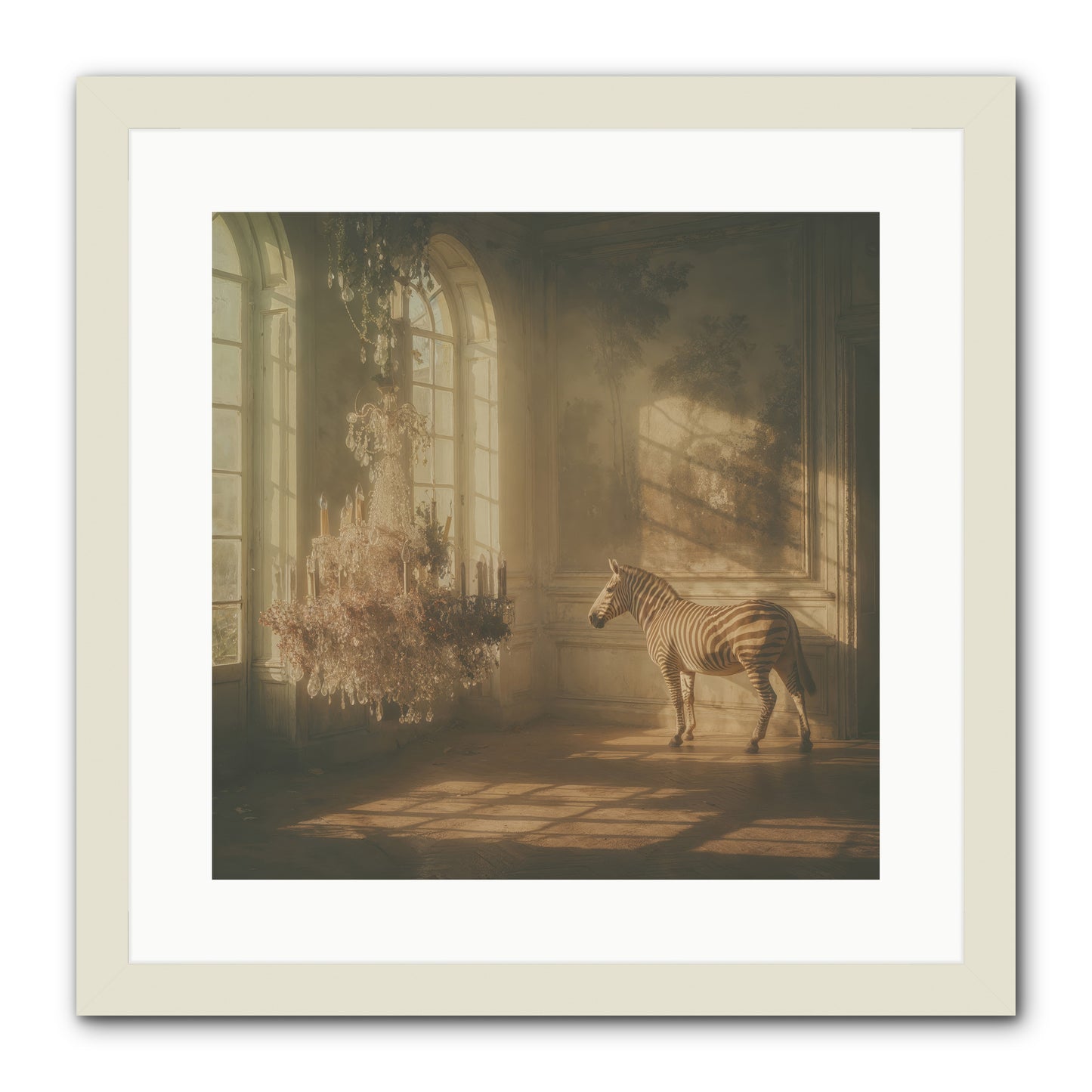 April in Amber -- Framed Print - White 16x16