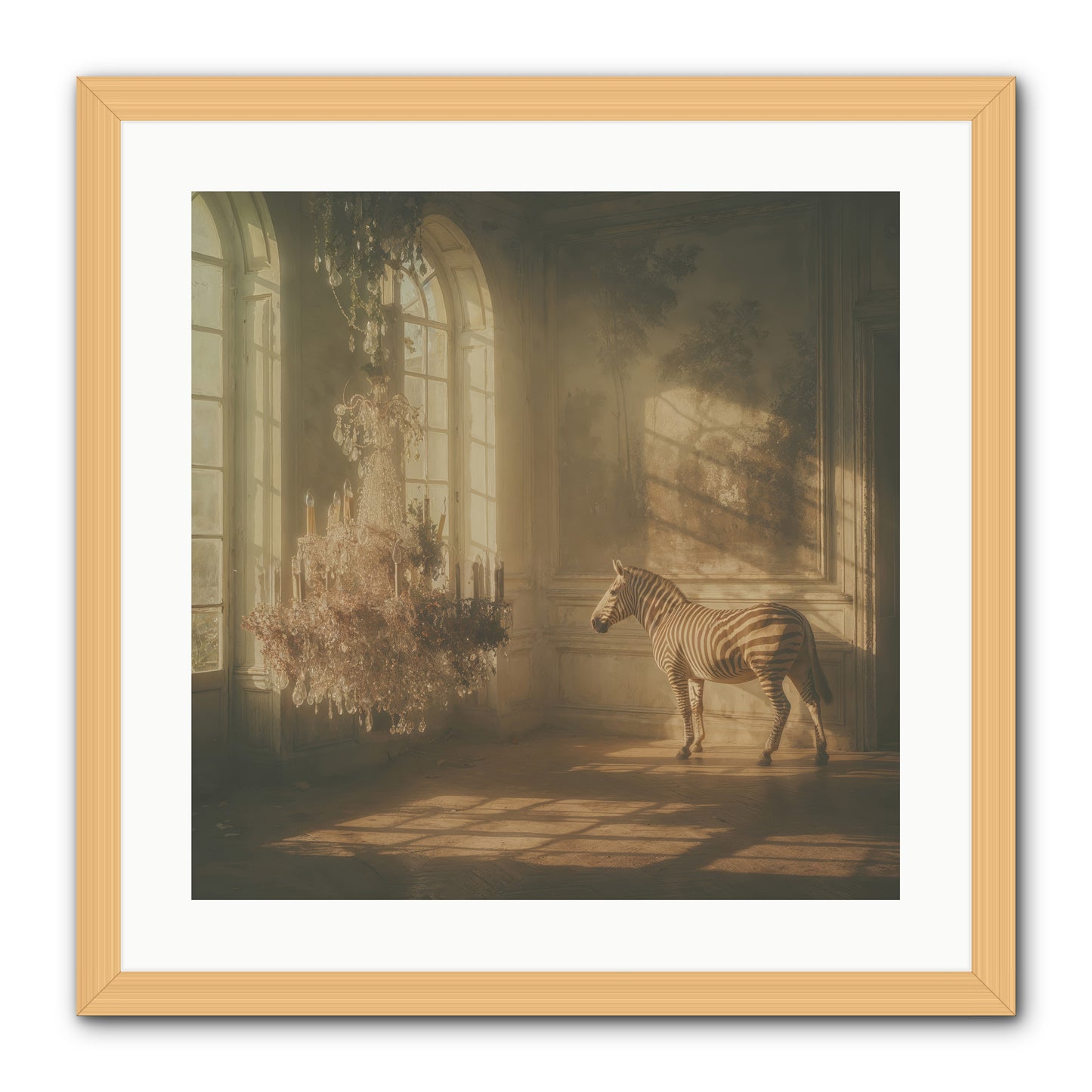 April in Amber -- Framed Print - Natural 20x20
