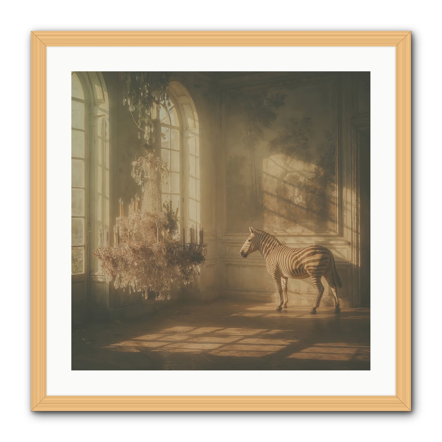 April in Amber -- Framed Print - Natural 24x24